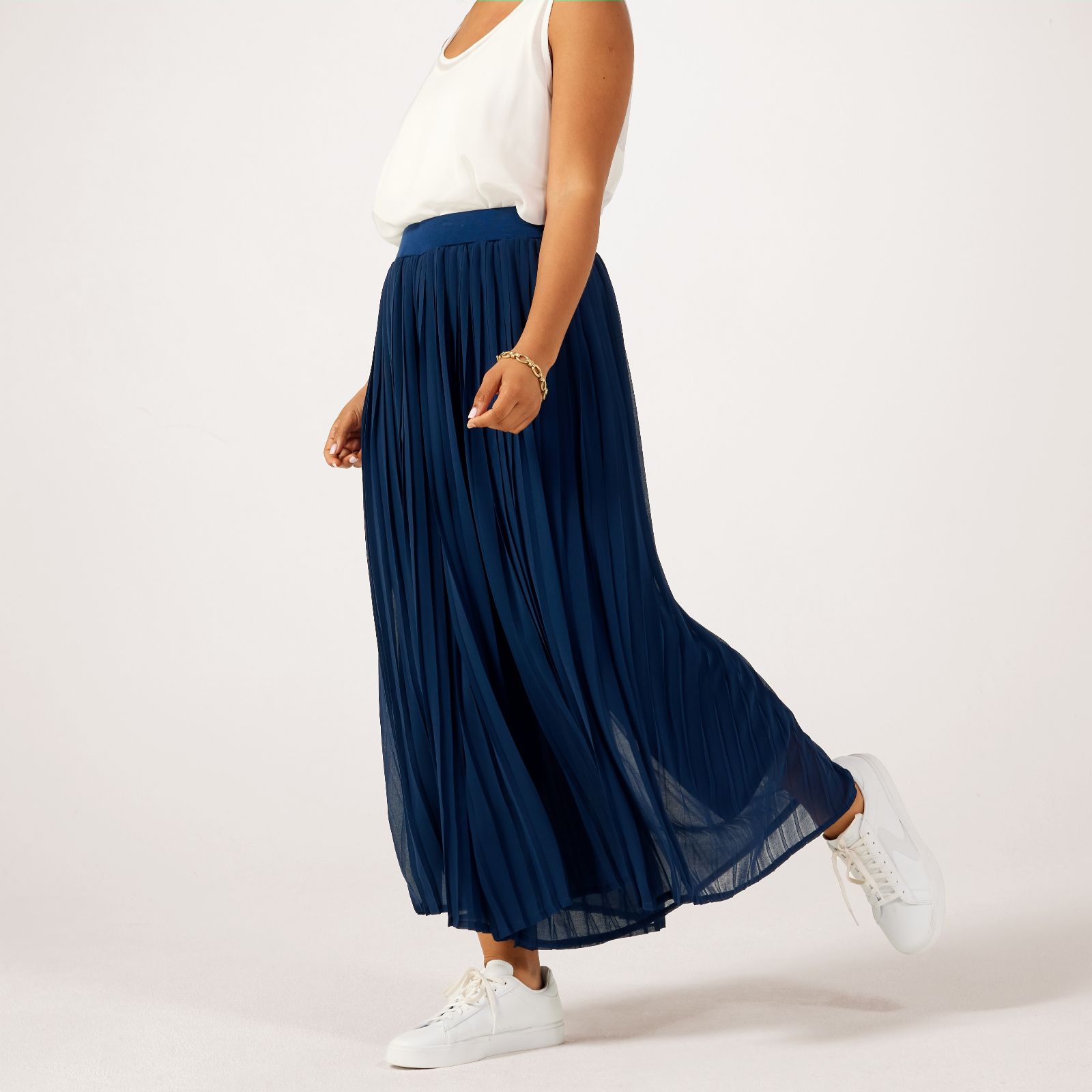 Marla Wynne Layers Chiffon Pleated Trousers - QVC UK