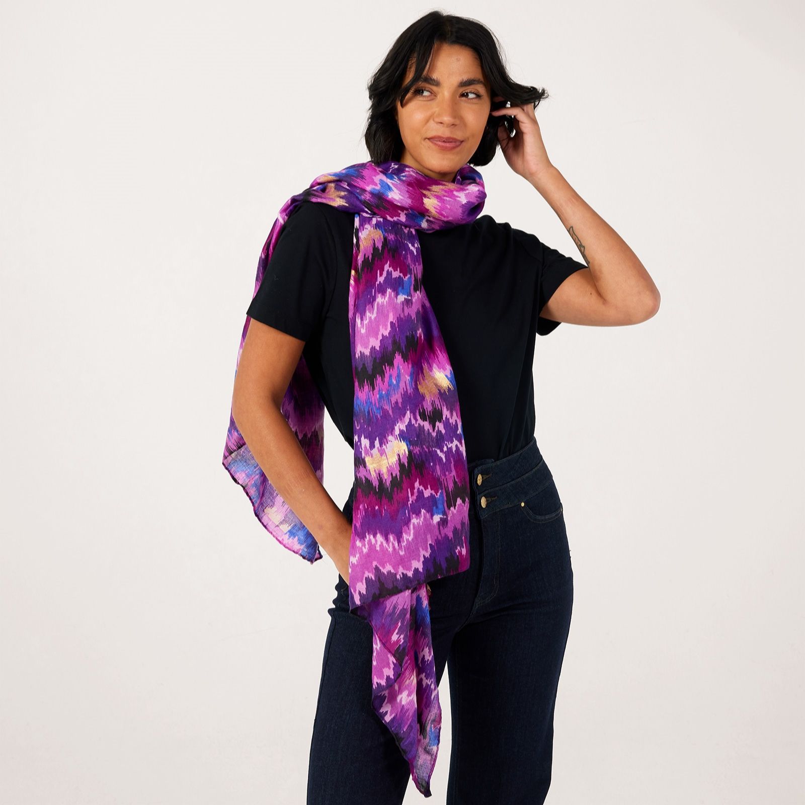 Frank Usher Foil Detail Scarf