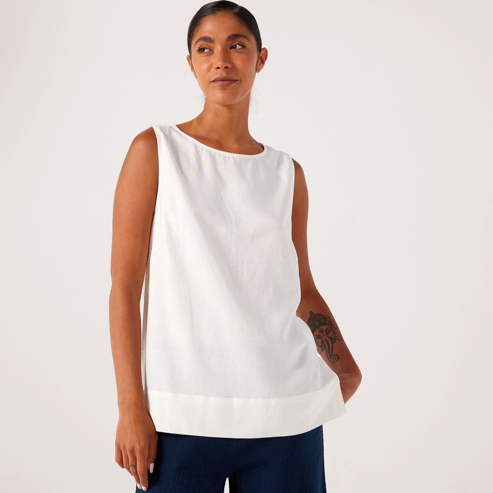 Denim & Co. Linen Blend Sleeveless Top