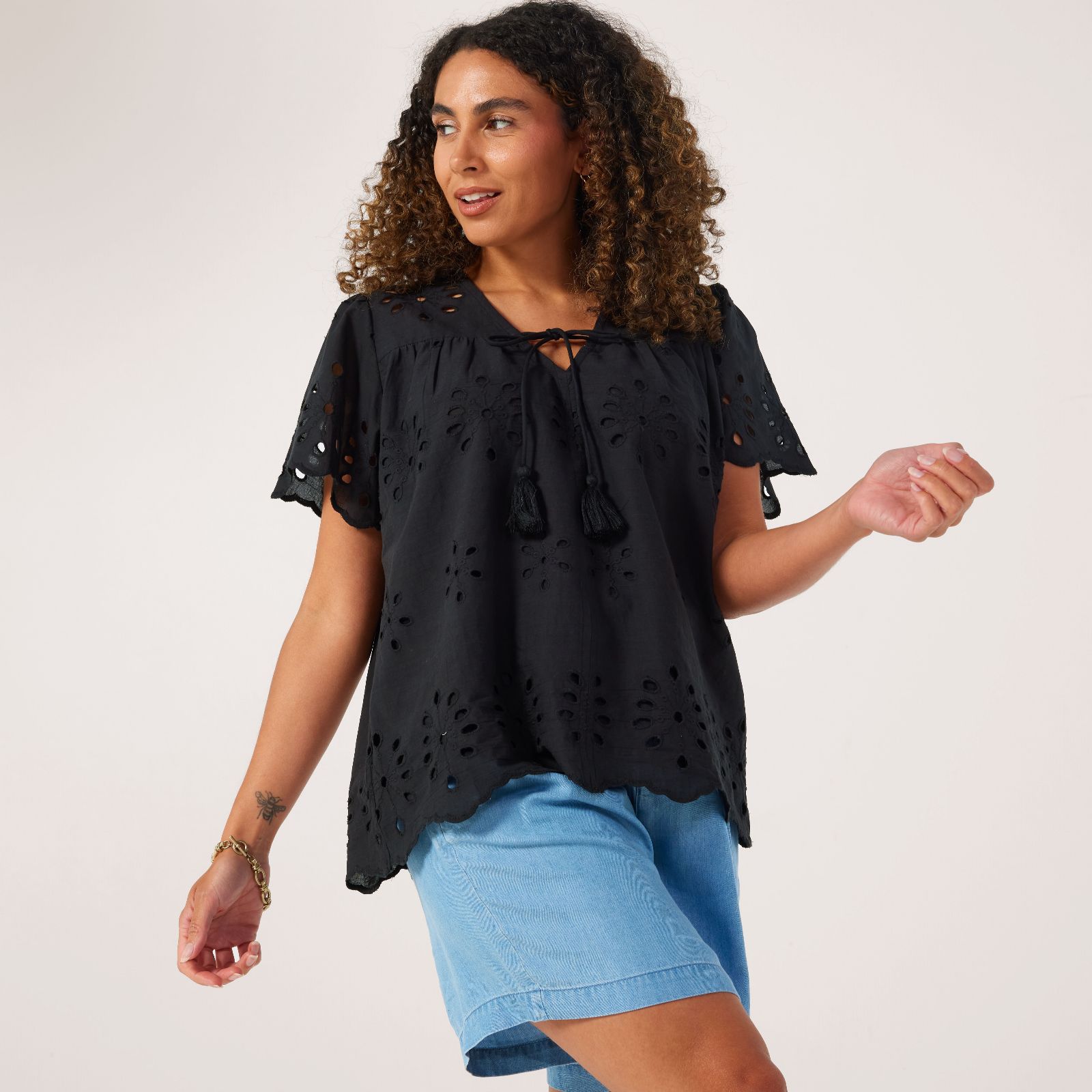 Dannii Minogue Broderie Top Standard