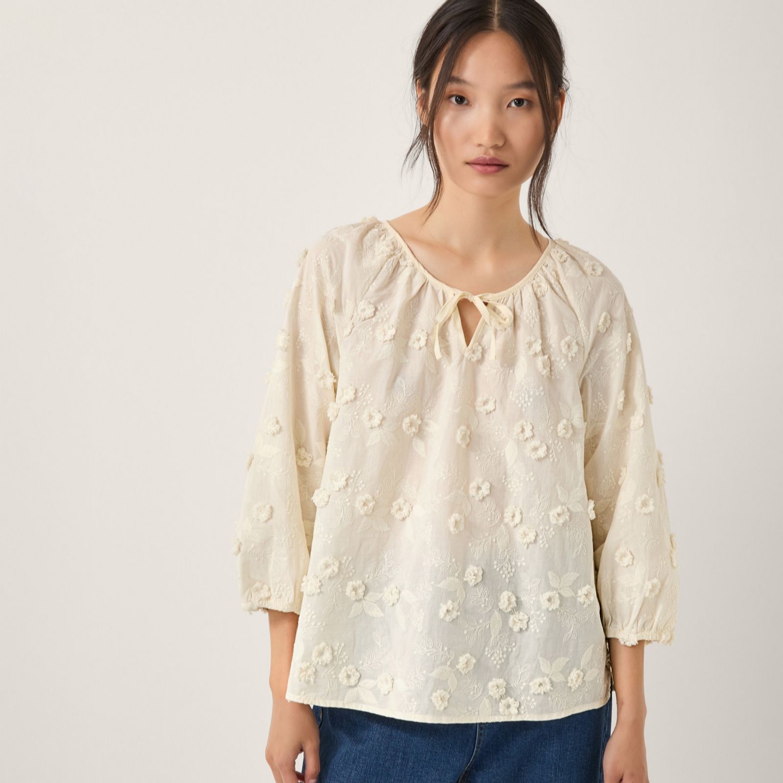 Monsoon Irene Floral Embroidered Blouse