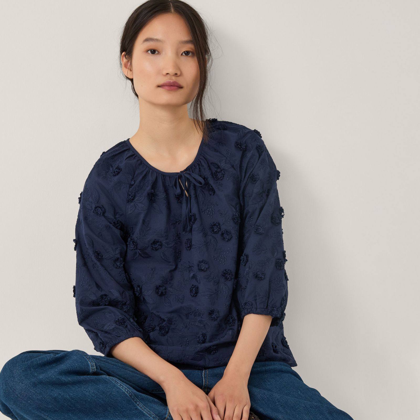 Monsoon Irene Floral Embroidered Blouse