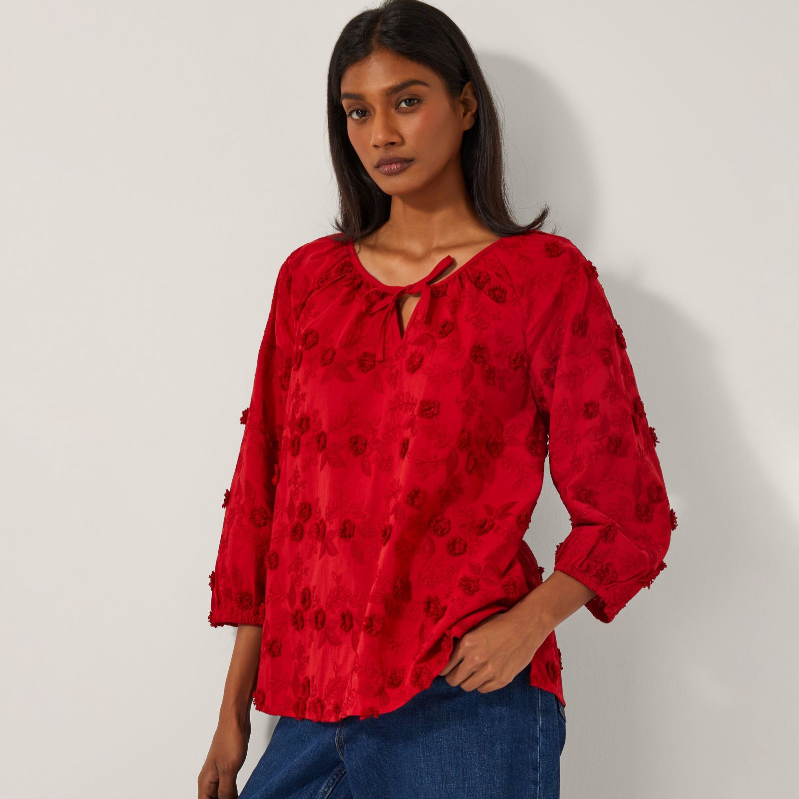 Monsoon Irene Floral Embroidered Blouse