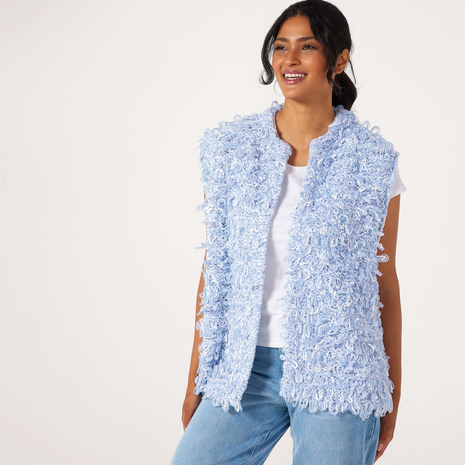 Malissa J Loop Knit Edge To Edge Gilet