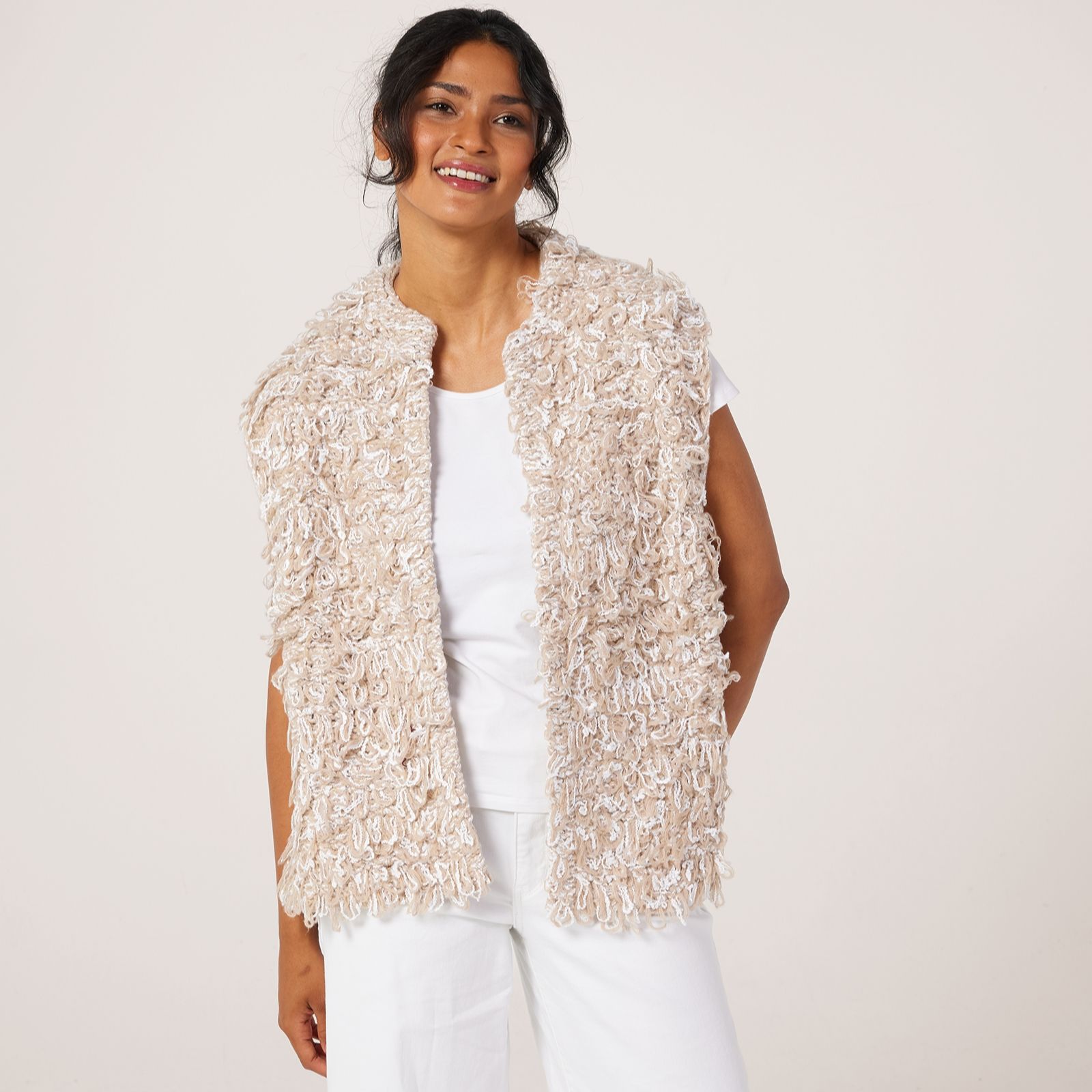 Malissa J Loop Knit Edge To Edge Gilet
