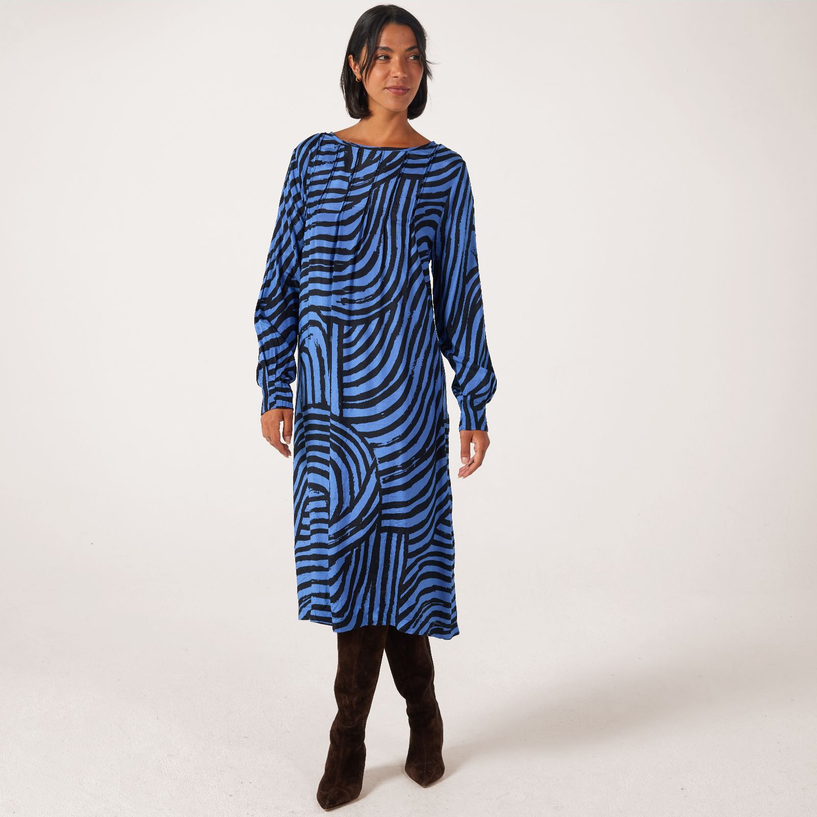 Masai Copenhagen Navola Printed Shantung A Shape Loose Fit Dress