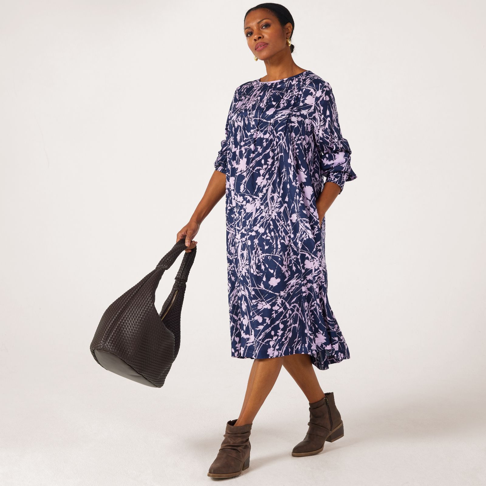 Masai Copenhagen Navola Printed Shantung A Shape Loose Fit Dress