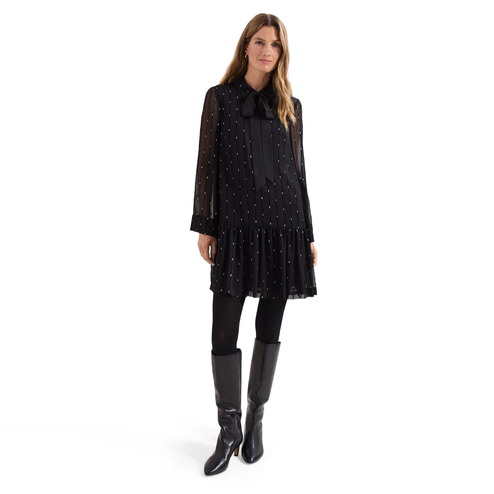 Phase Eight Tessa Glitter Embellished Mini Swing Dress