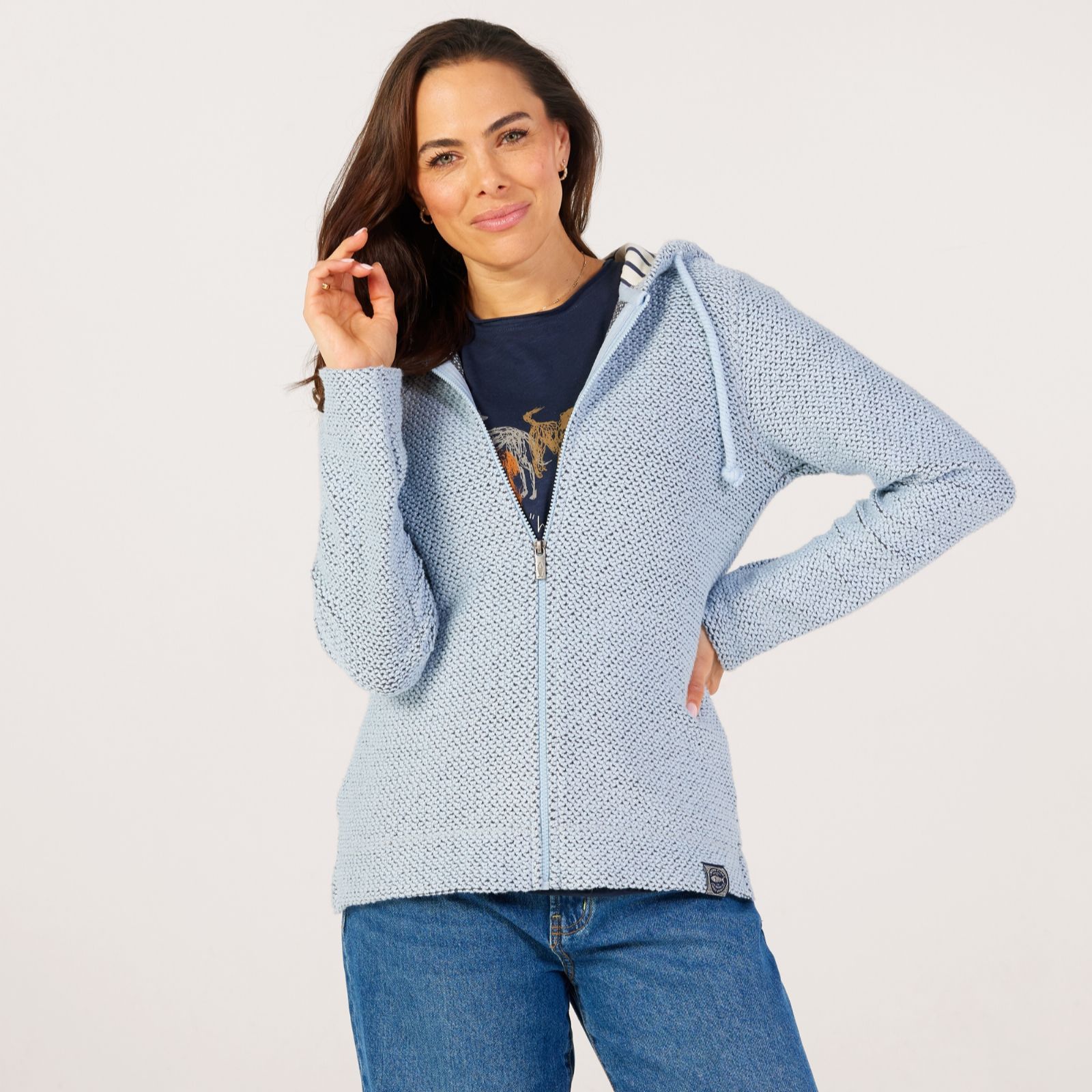 Weird Fish Chicoa Full Zip Knitted Hoodie