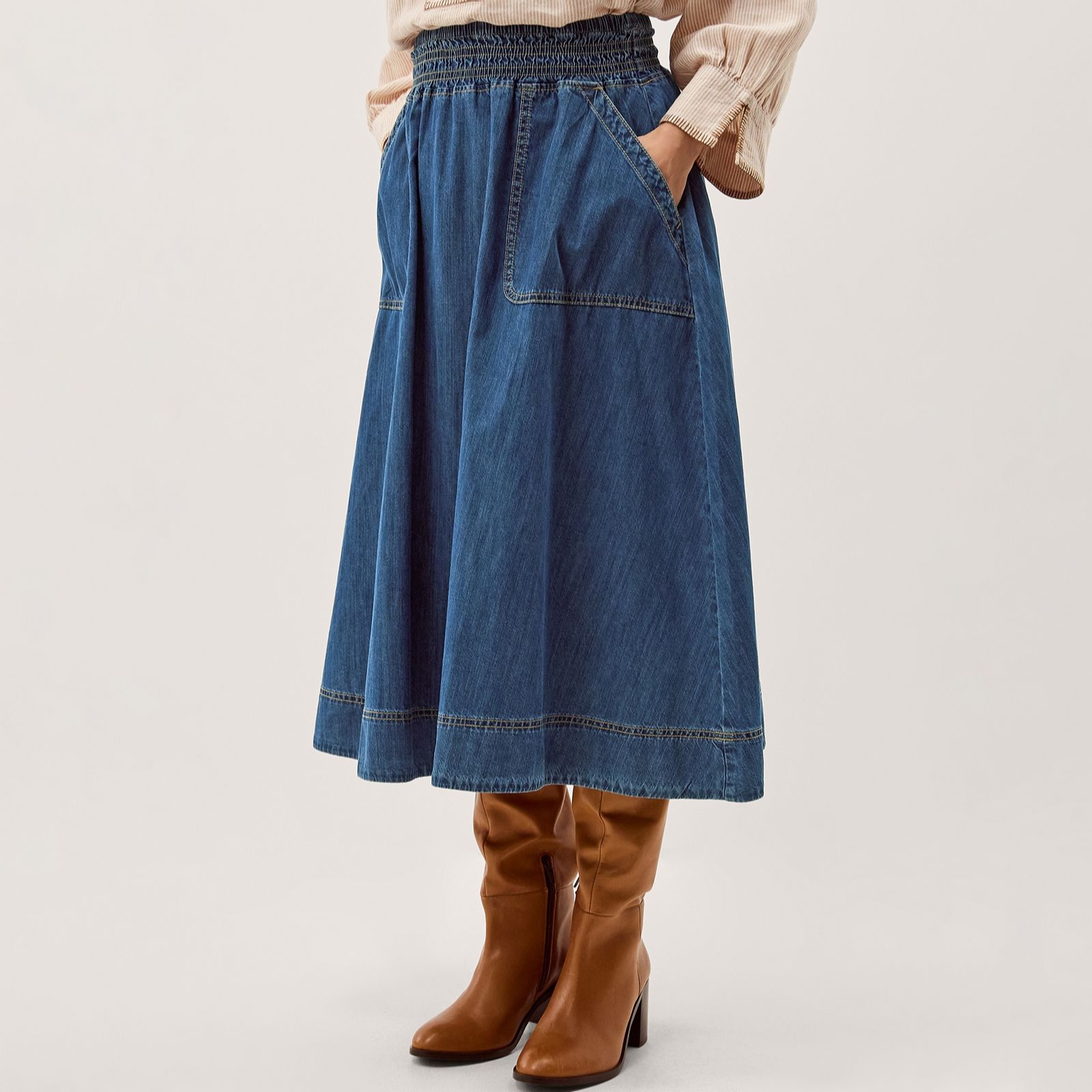 Monsoon Sophie Shirred Skirt