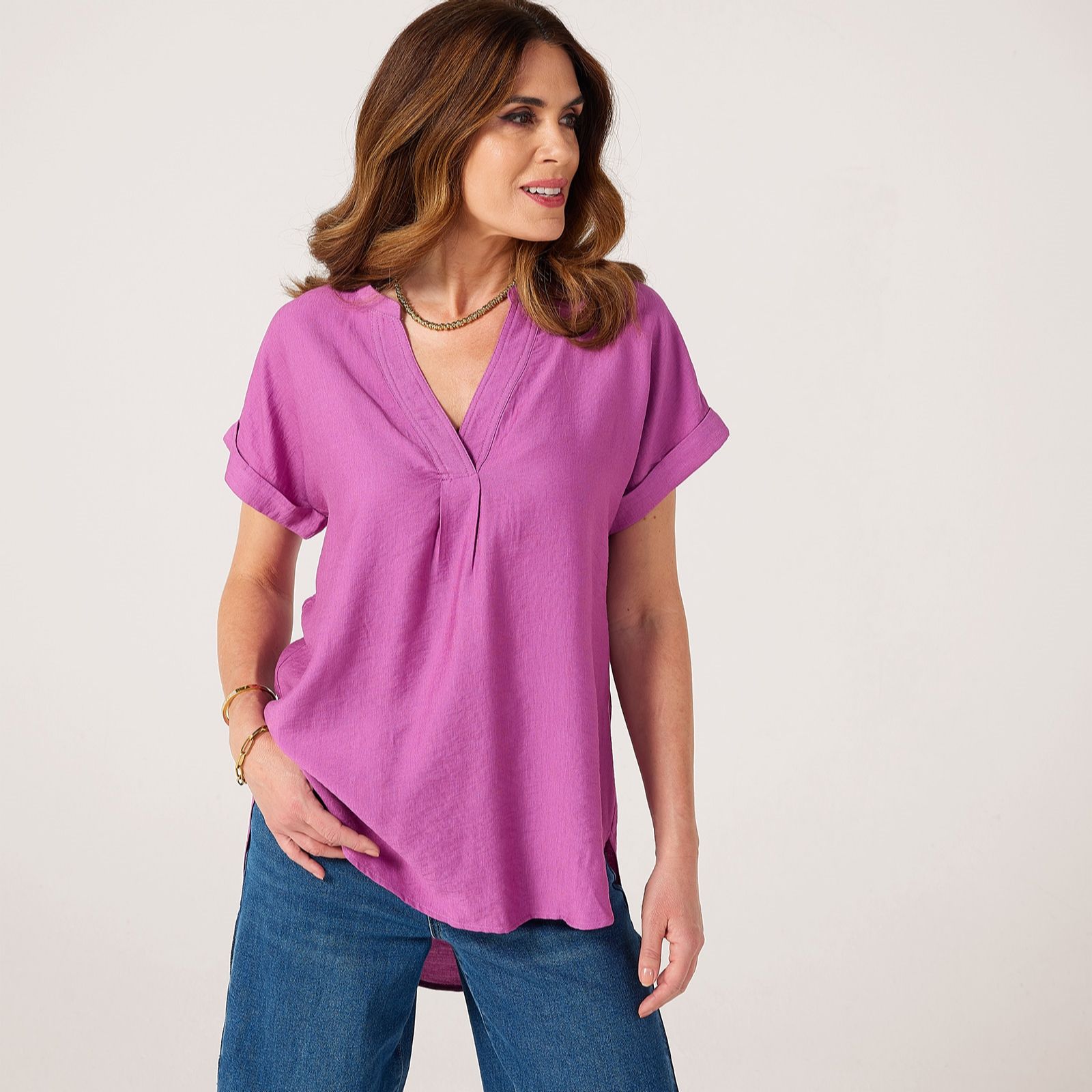 Izabel London V- Neck Relaxed Blouse