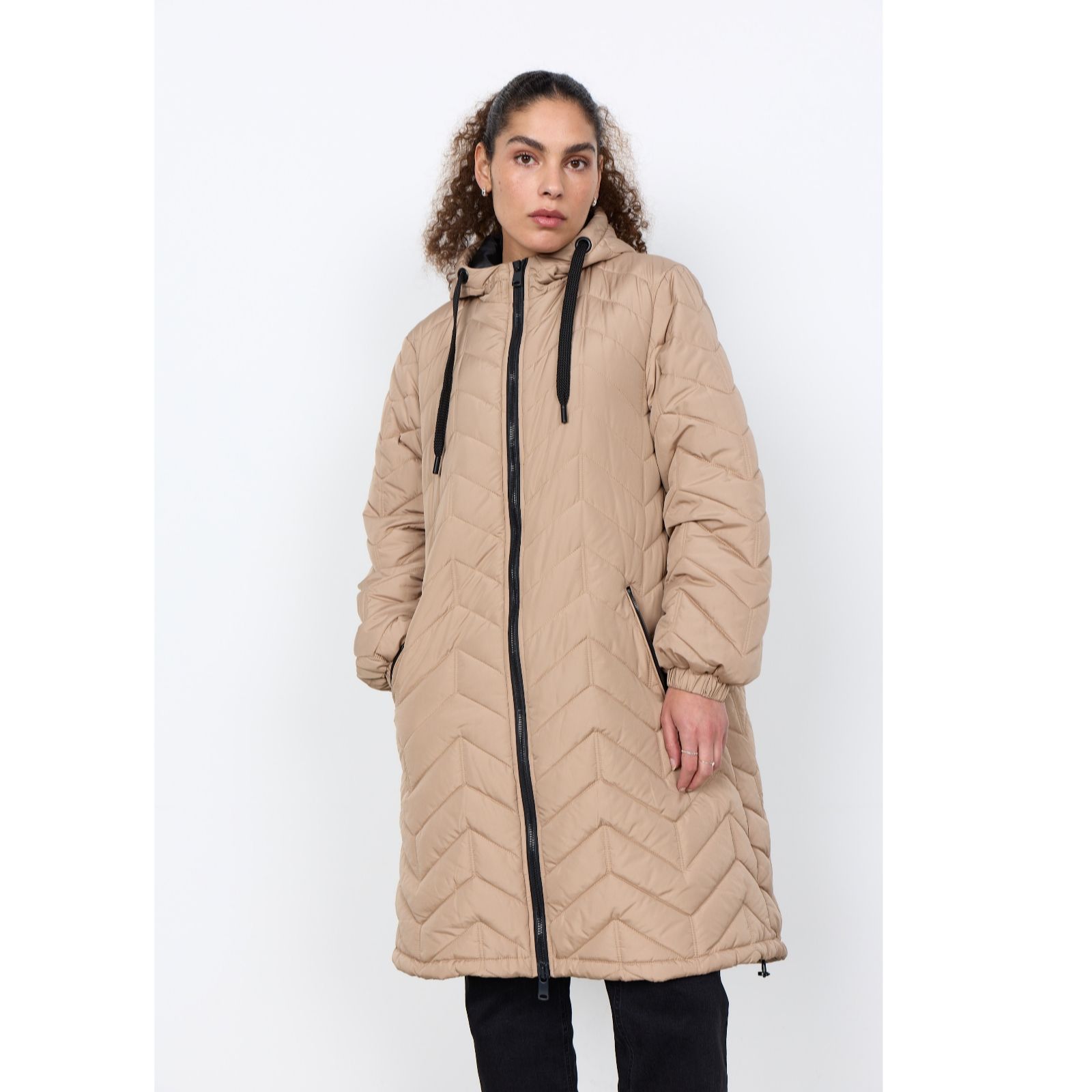SOYACONCEPT Chevron Padded Coat