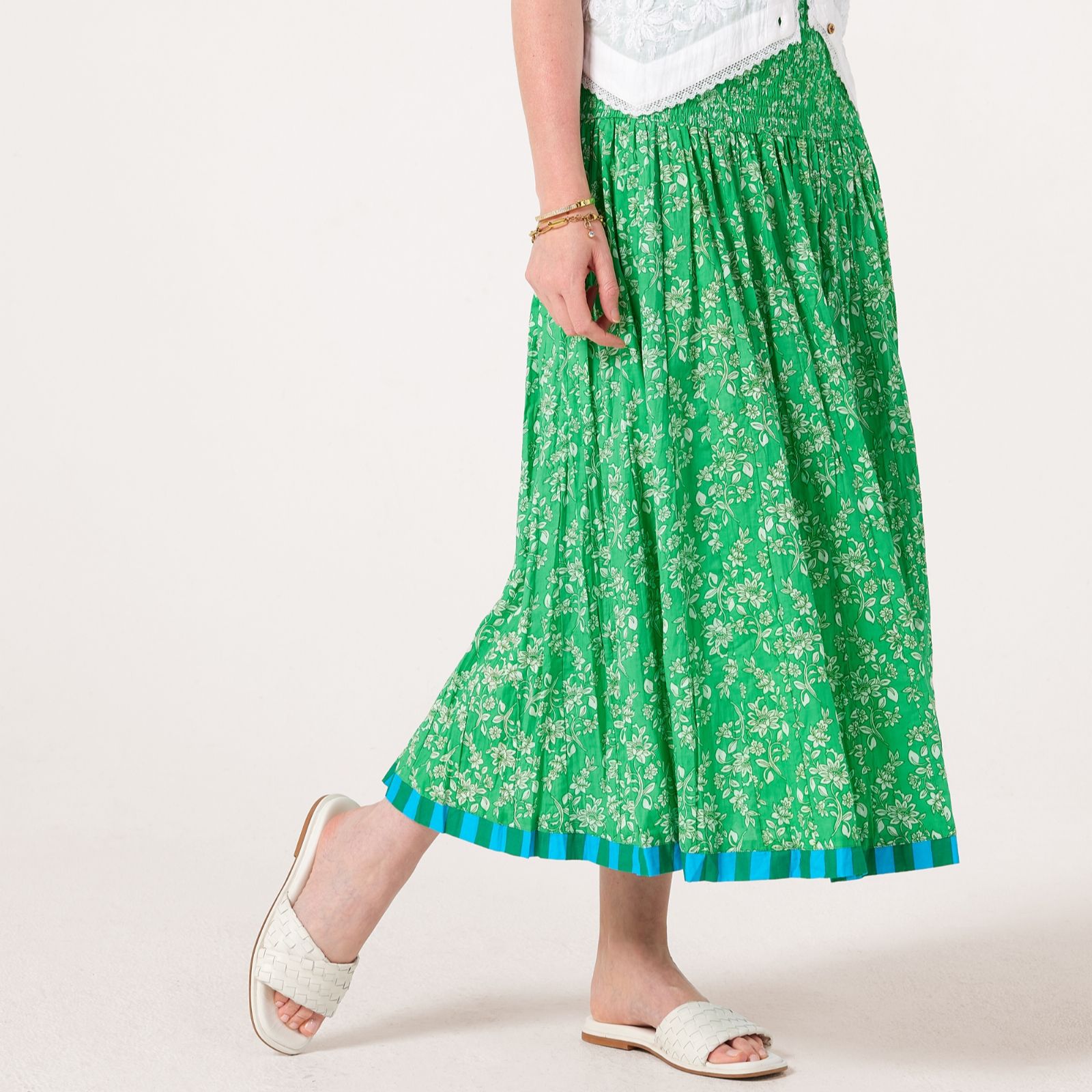 Handprint Dream Arista Tiered Midi Skirt