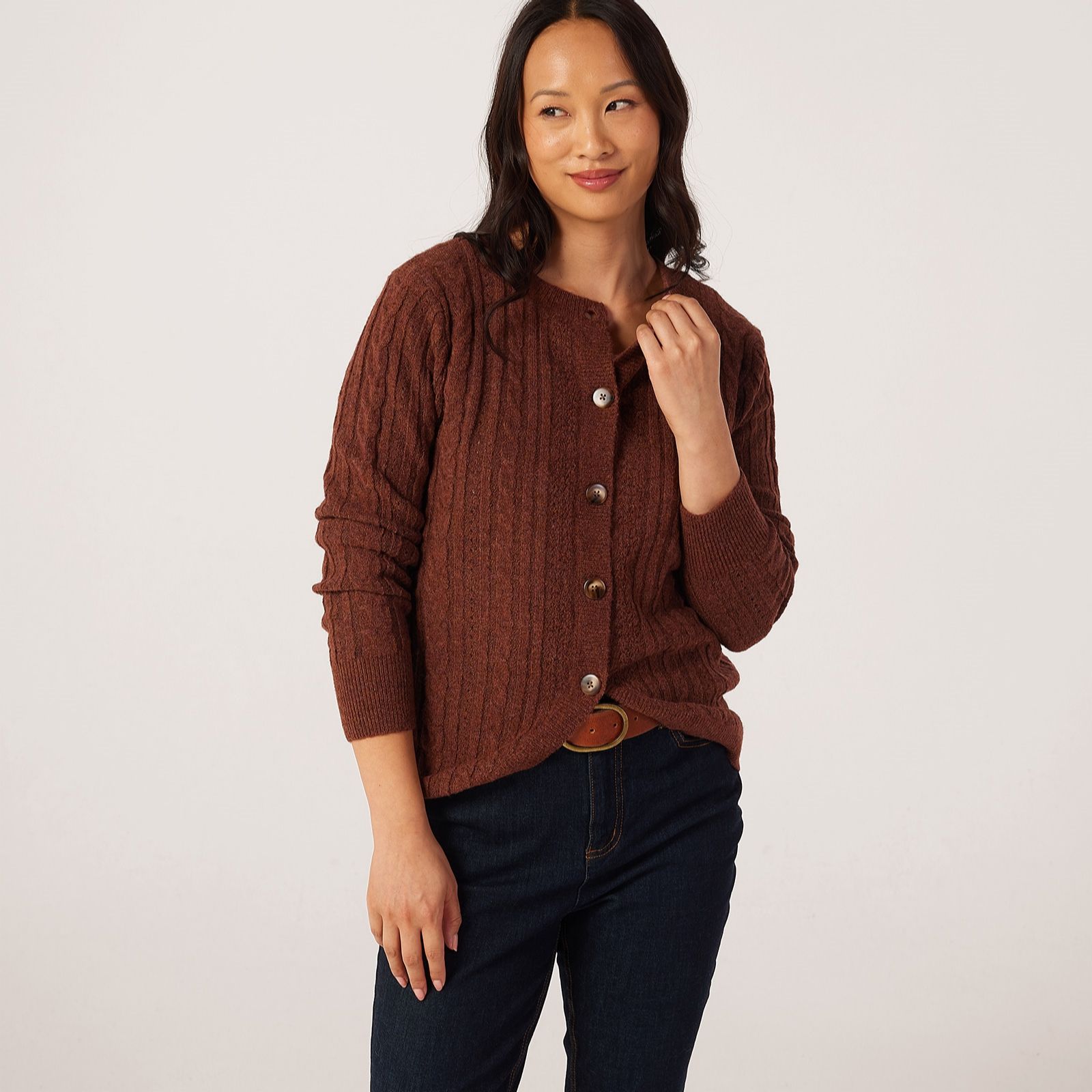 Ruth Langsford Cable Button Detail Jumper