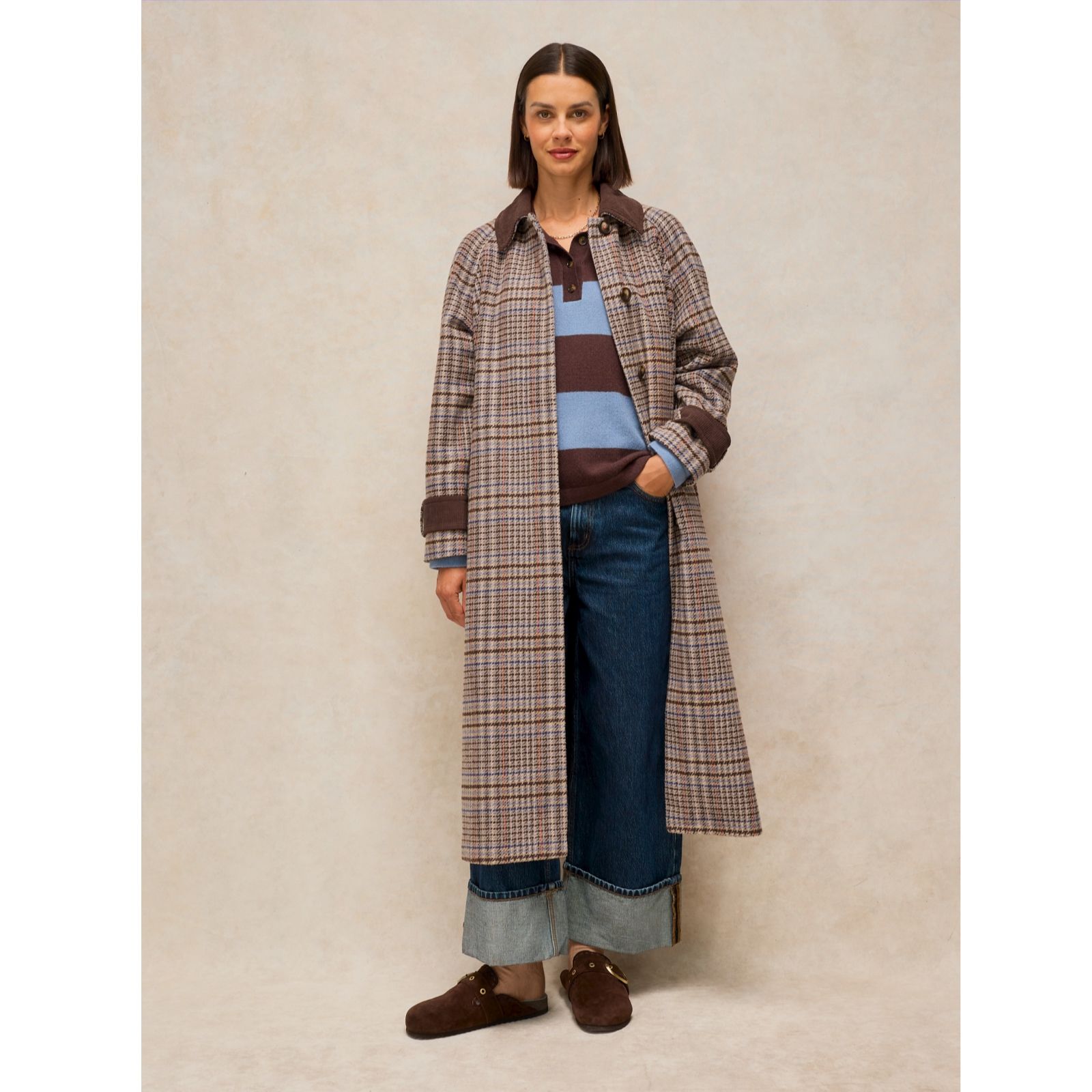 White Stuff Emmeline Check Coat