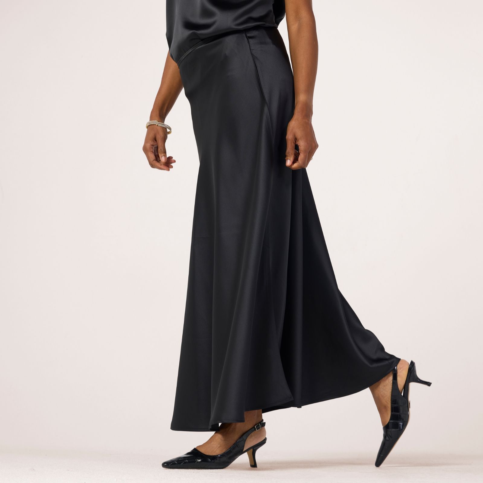 Malissa J Elasticated Waist Satin Skirt