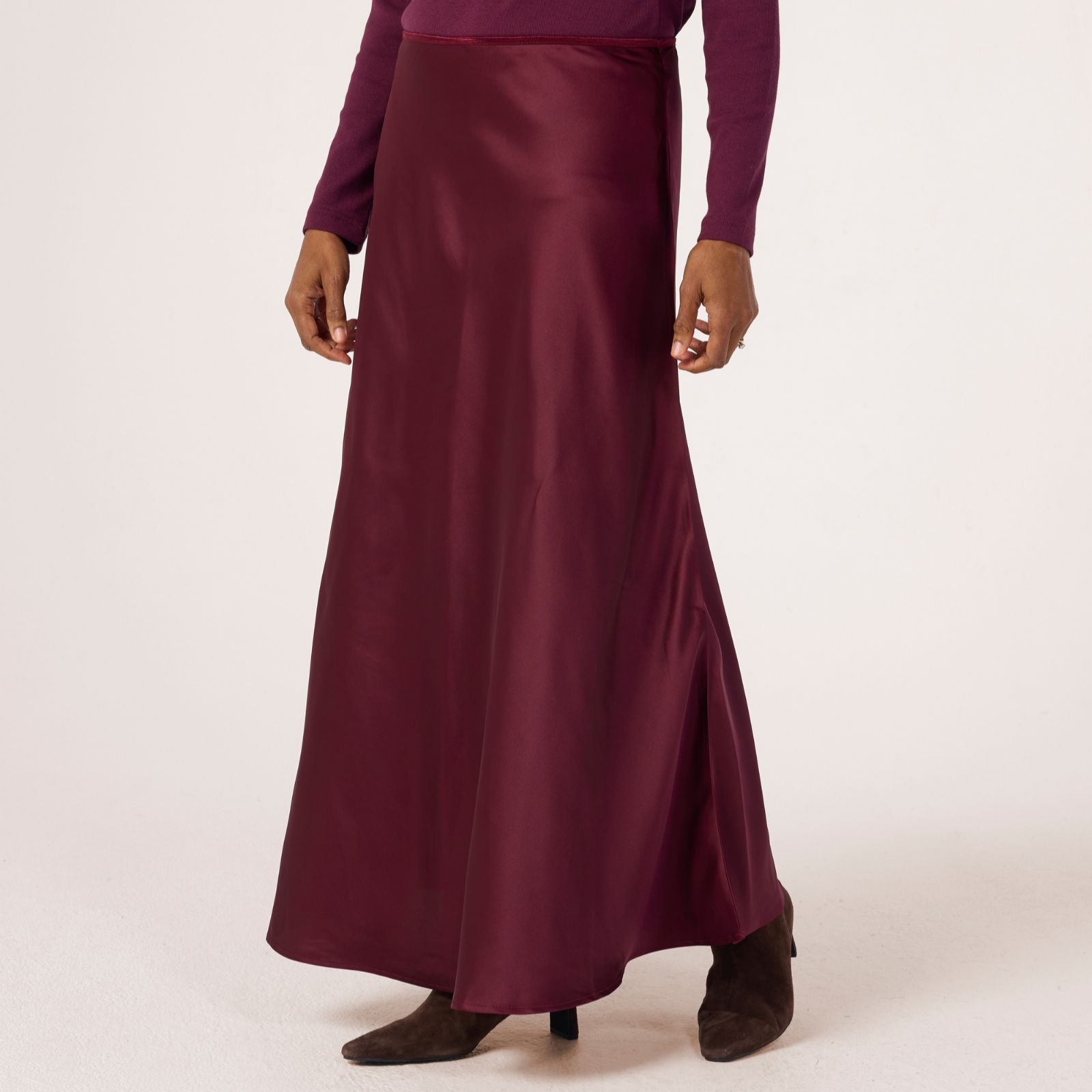 Malissa J Elasticated Waist Satin Skirt