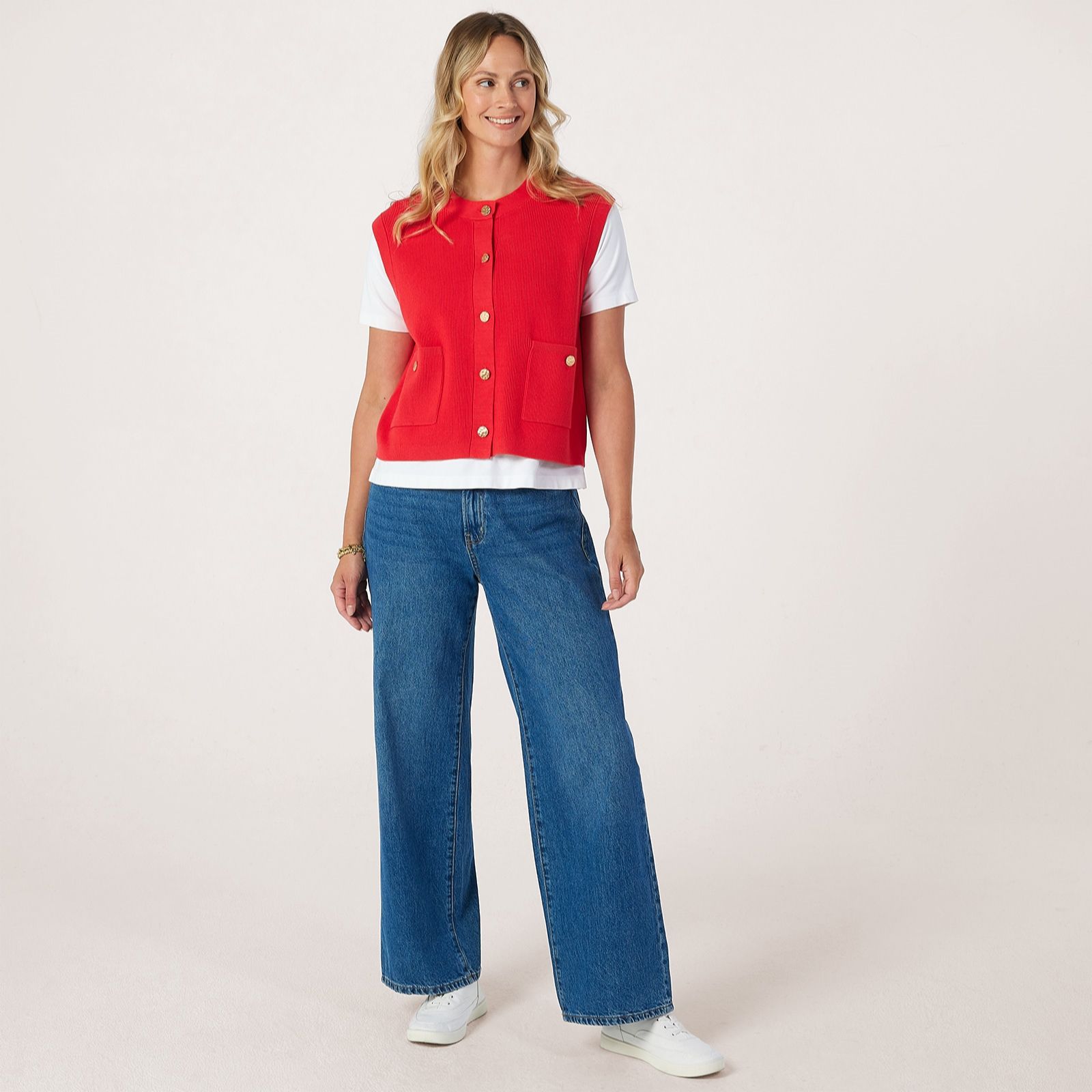 Masai Copenhagen Lossan Knit Viscose Rib Button Up Waistcoat