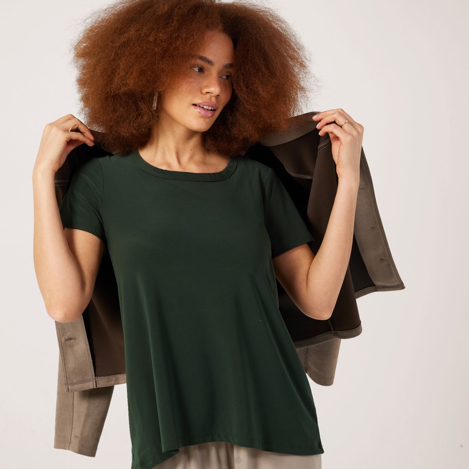 Kim & Co Brazil Jersey Short Sleeve Relaxed High Low Top