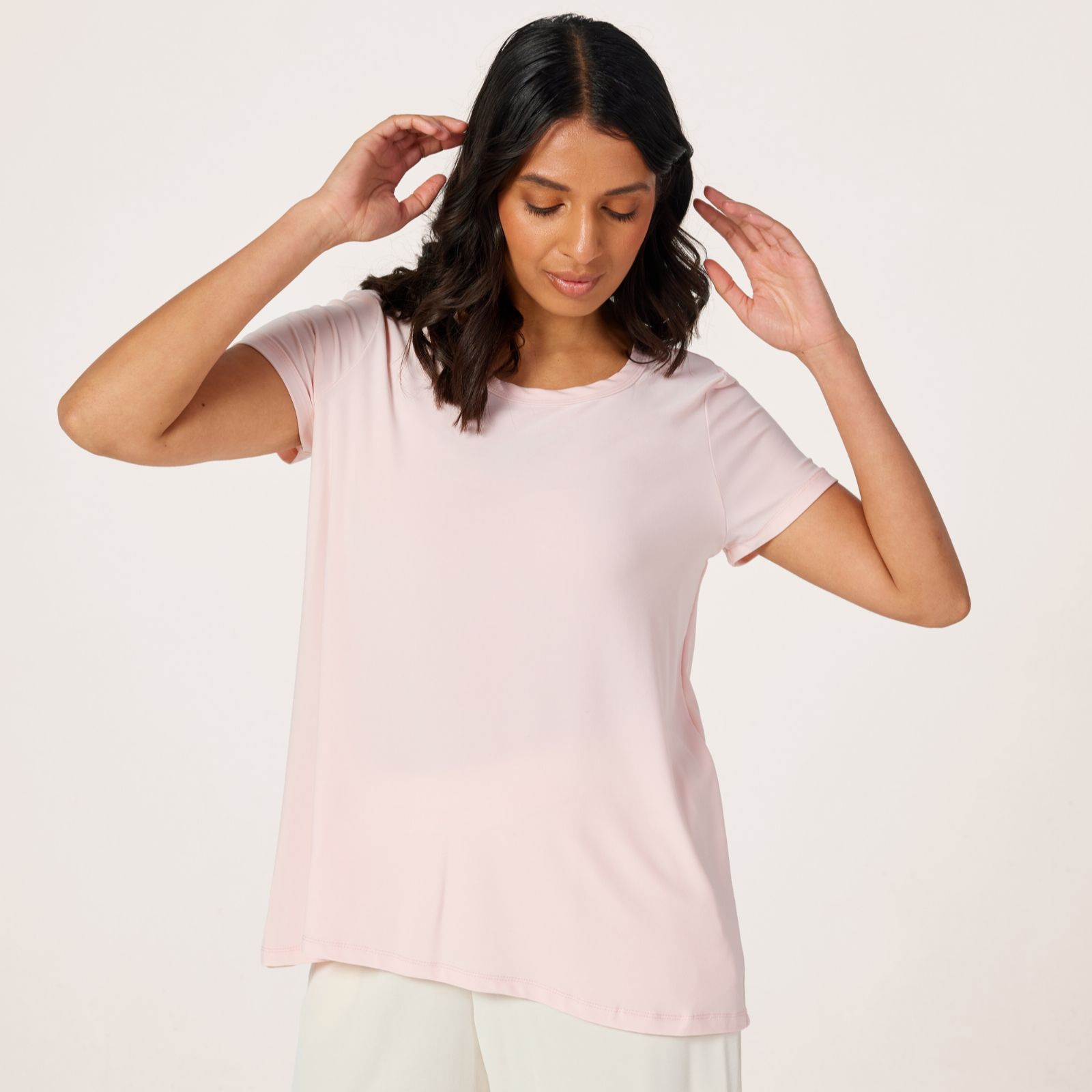 Kim & Co Brazil Jersey Short Sleeve Relaxed High Low Top