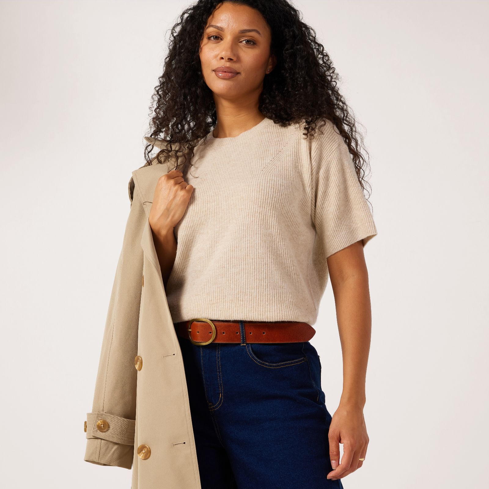 Denim & Co. Knitted Short Sleeve Top