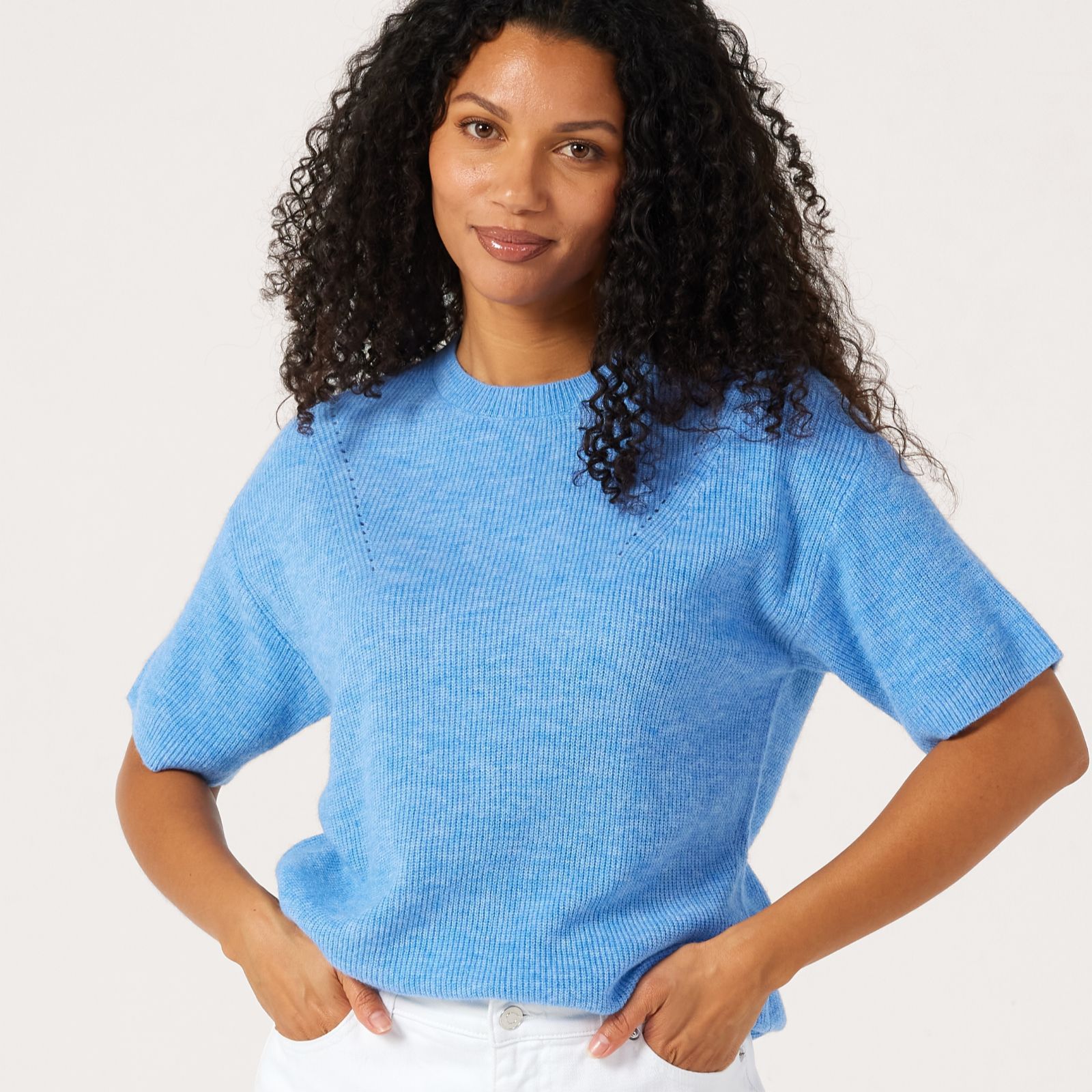 Denim & Co. Knitted Short Sleeve Top