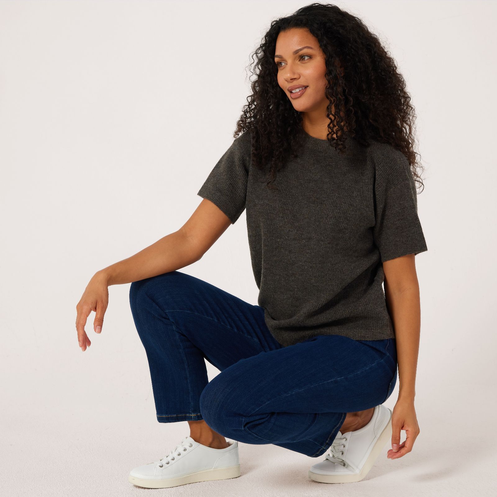 Denim & Co. Knitted Short Sleeve Top