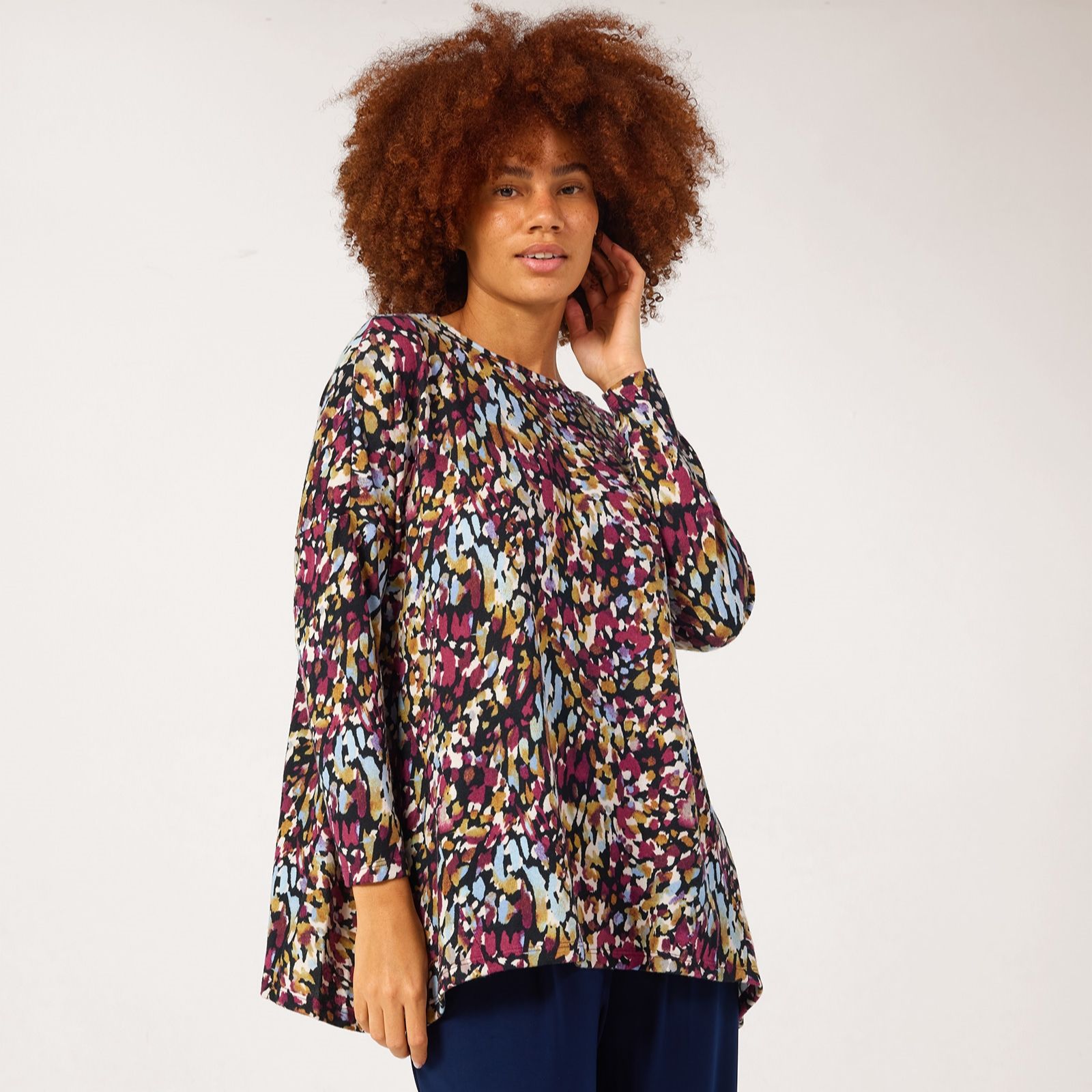 Kim & Co Soft Touch Long Sleeve Curved Hem Top