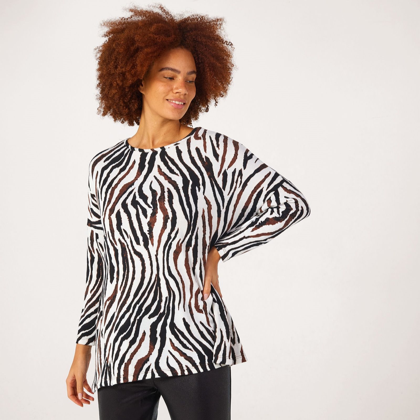 Kim & Co Soft Touch Long Sleeve Curved Hem Top