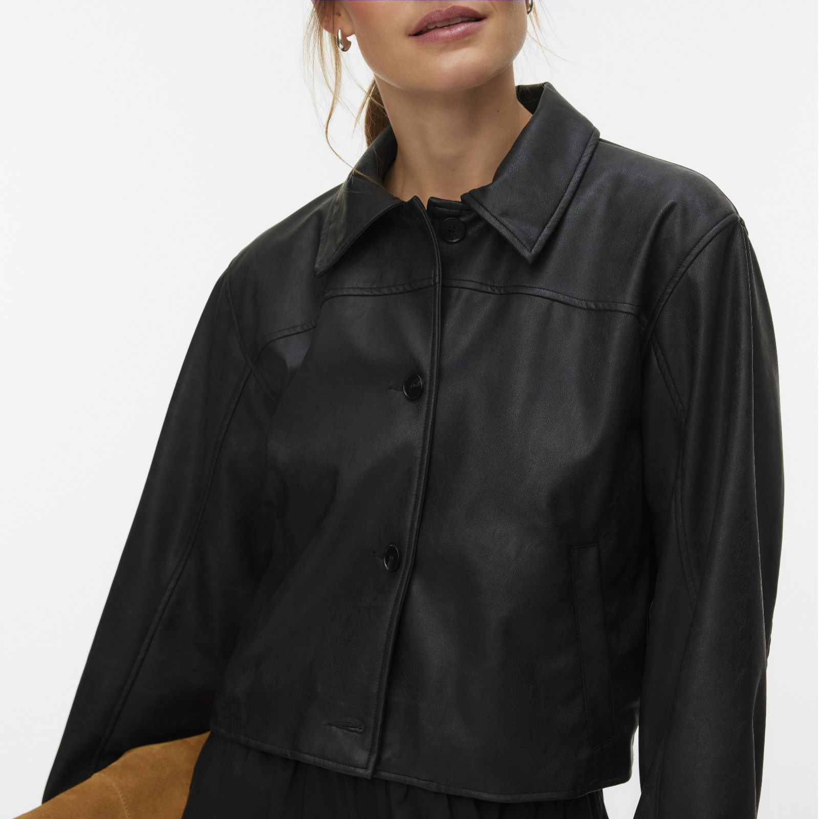 Vero Moda Luana Faux Leather Bomber Jacket