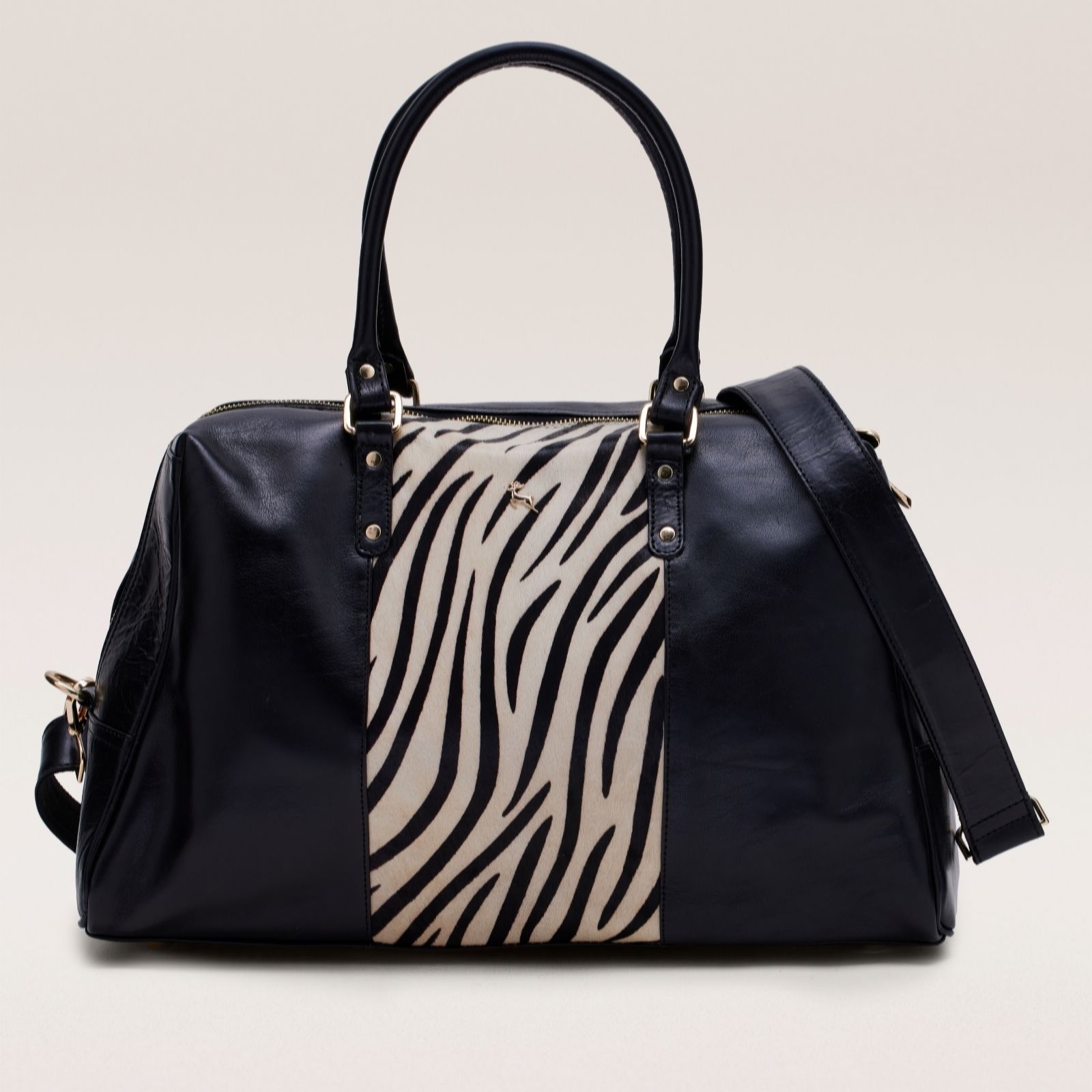 Outlet Ashwood Leather Contrast Overnight Bag