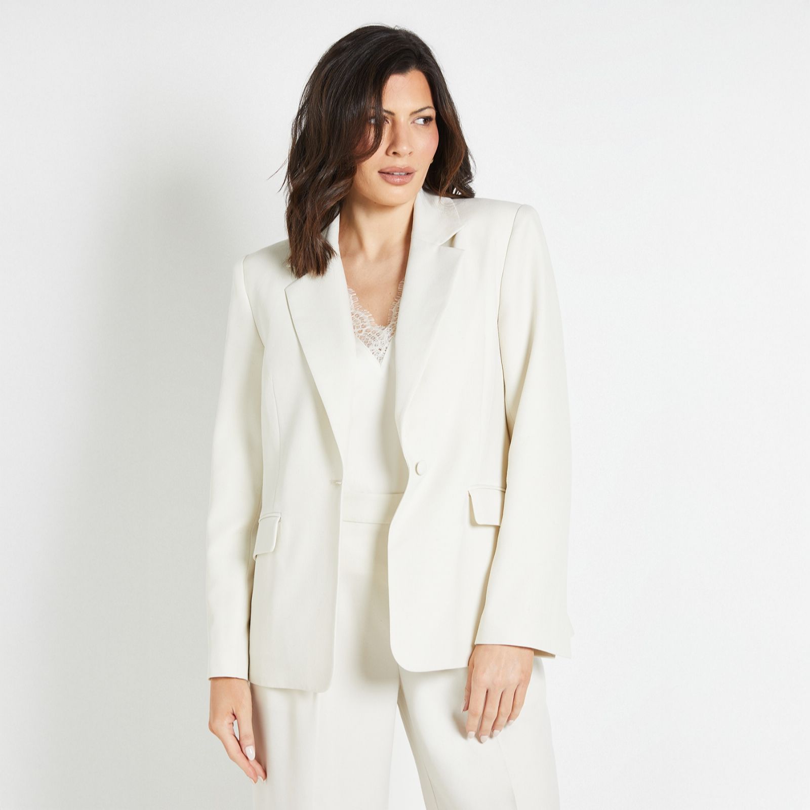 Wallis Linen Blend Relaxed Fit Single Breasted Blazer