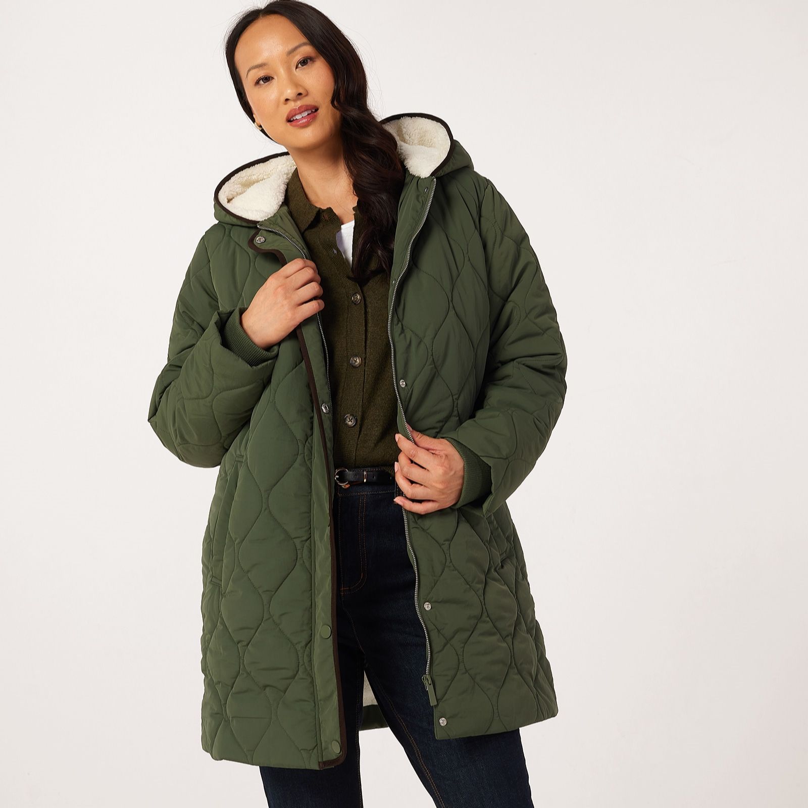 Ruth Langsford Borg Lined Quilted Coat