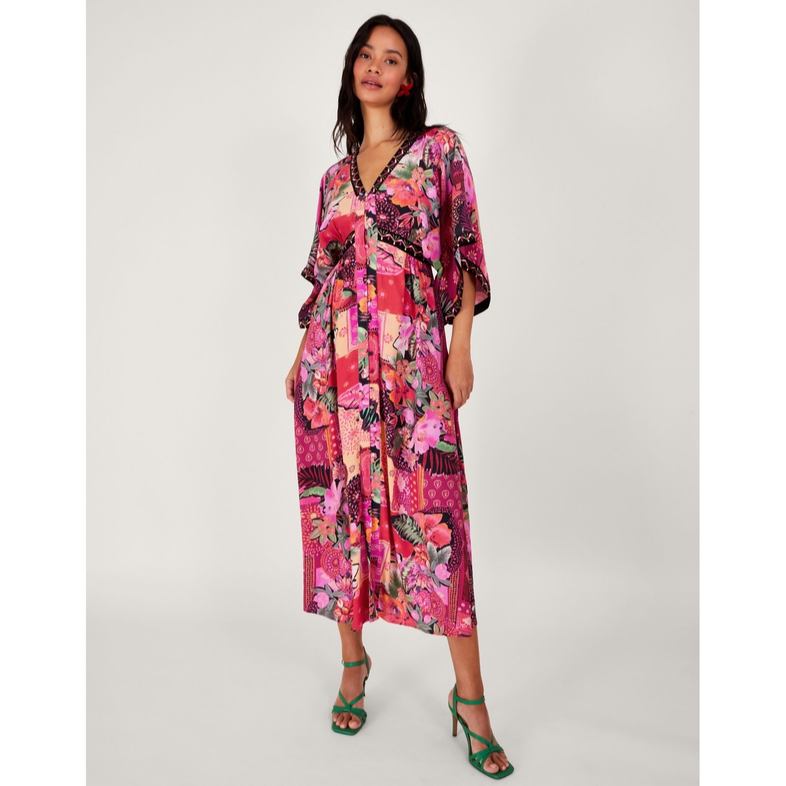 Monsoon Anastasia Printed Kimono Dress - QVC UK