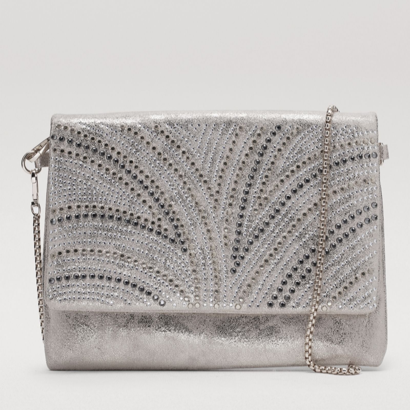 Frank Usher Clutch Bag with Three Tone Stud Design and Popper Fastening