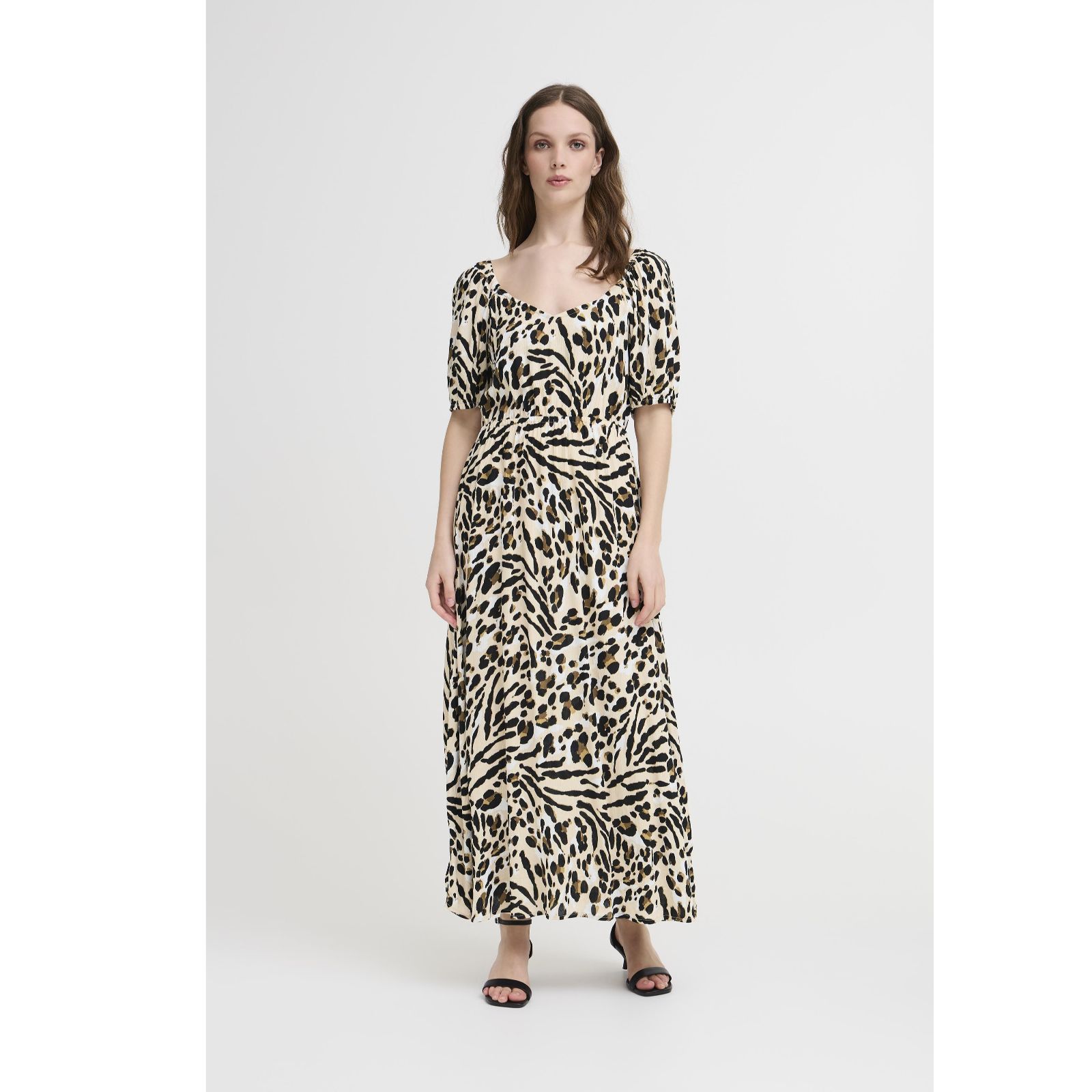 ICHI Marrakech V Neck Printed Dress