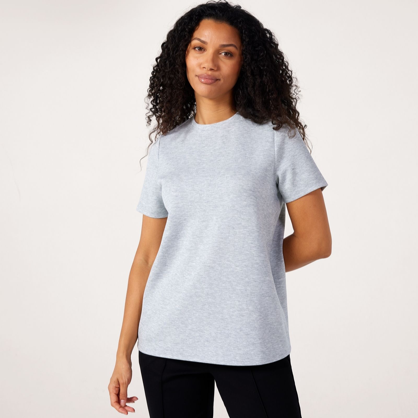 MarlaWynne Layers Cloud Knit Short Sleeve Top