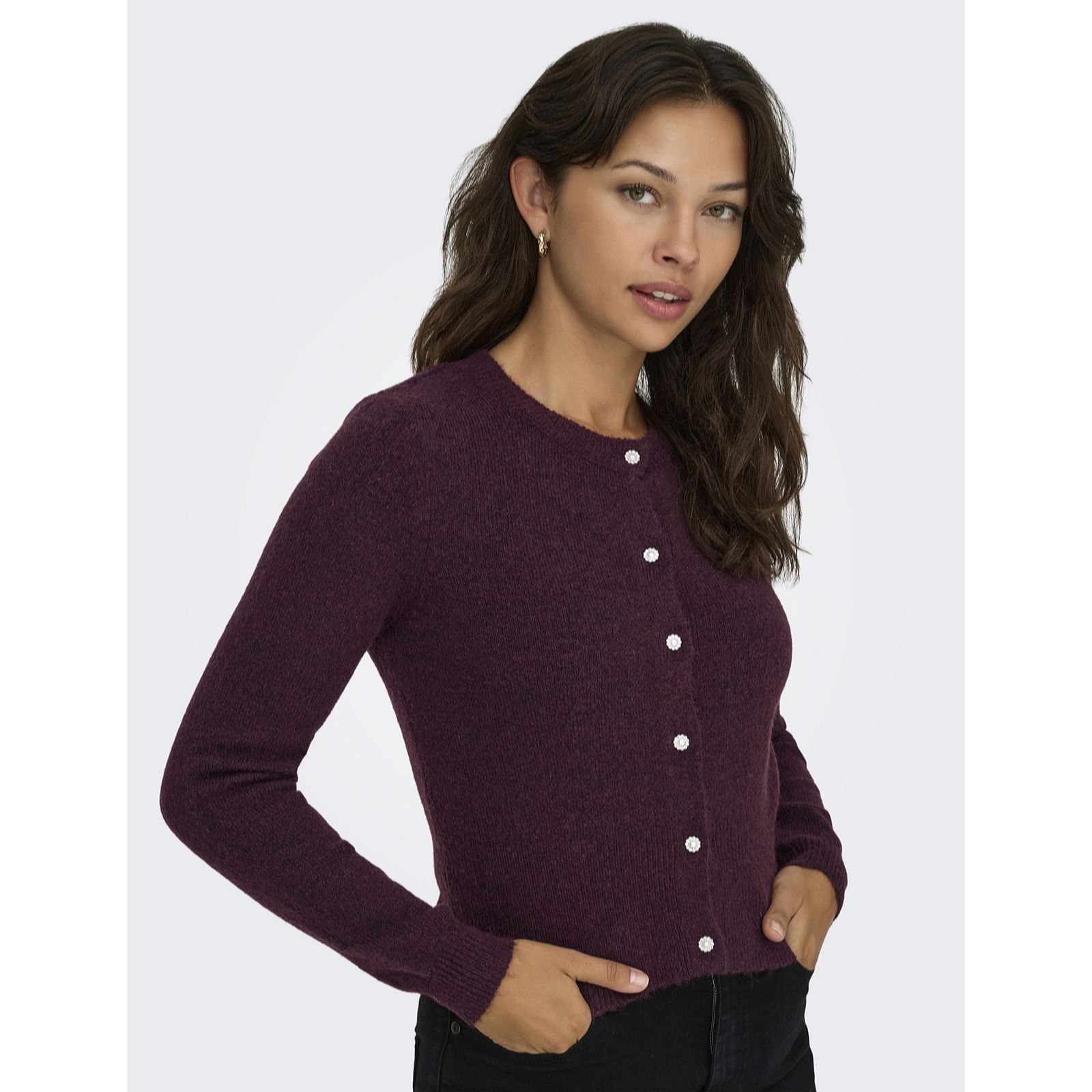 Only Havanna Button Detail Knitted Cardigan