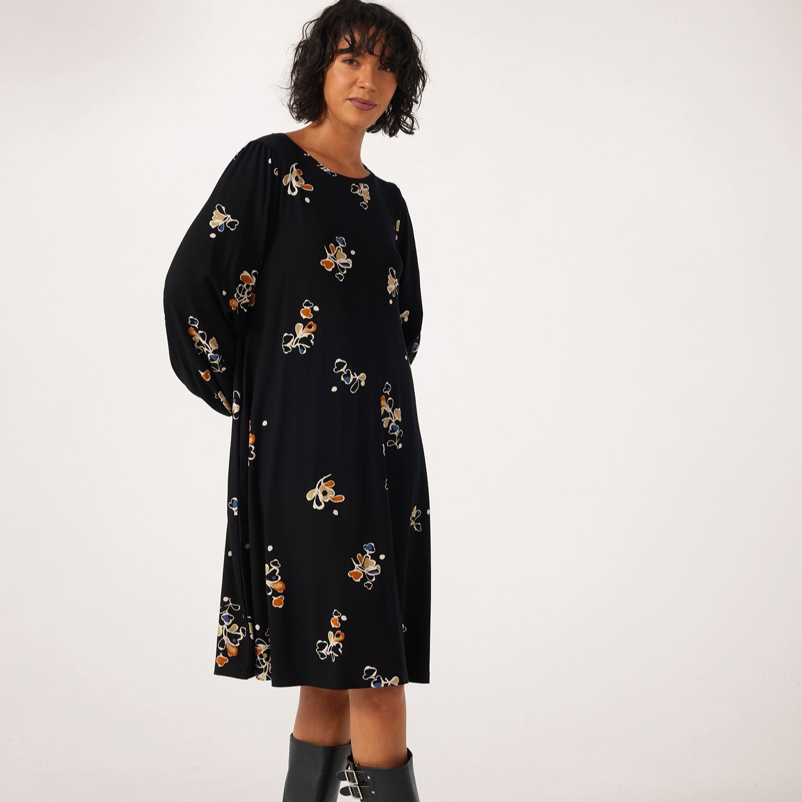 Masai Copenhagen Noam Printed Jersey Puff Sleeve Dress