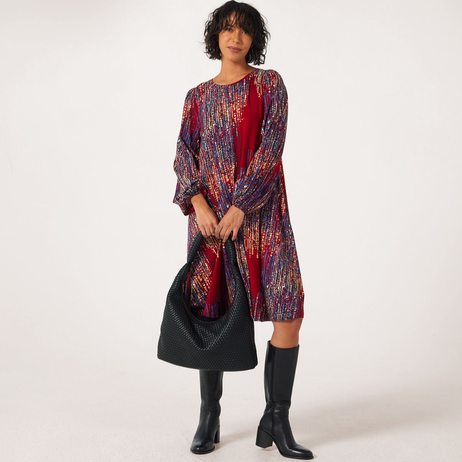 Masai Copenhagen Noam Printed Jersey Puff Sleeve Dress