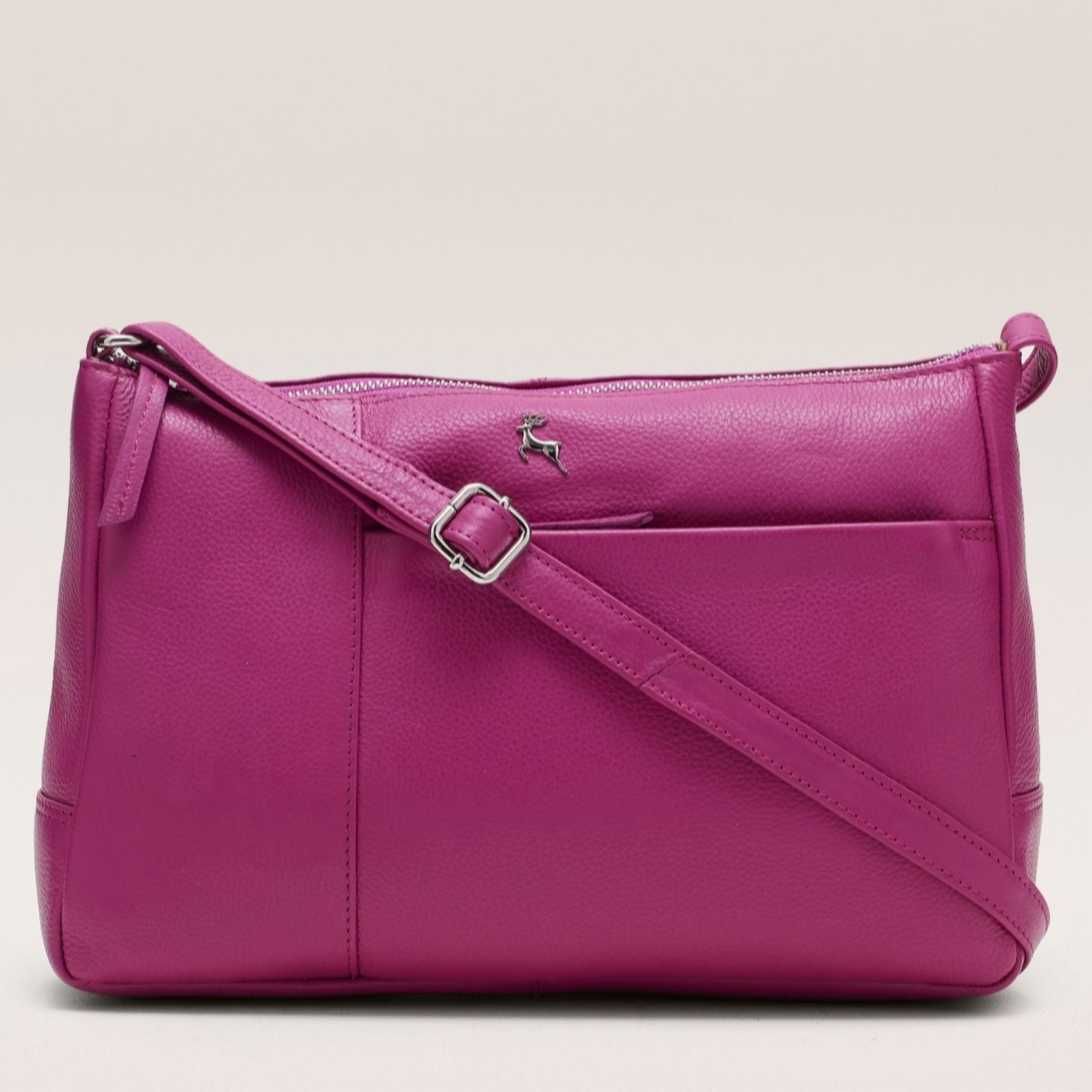 Outlet Ashwood Large Cross-Body Bag with Half Zip Pocket