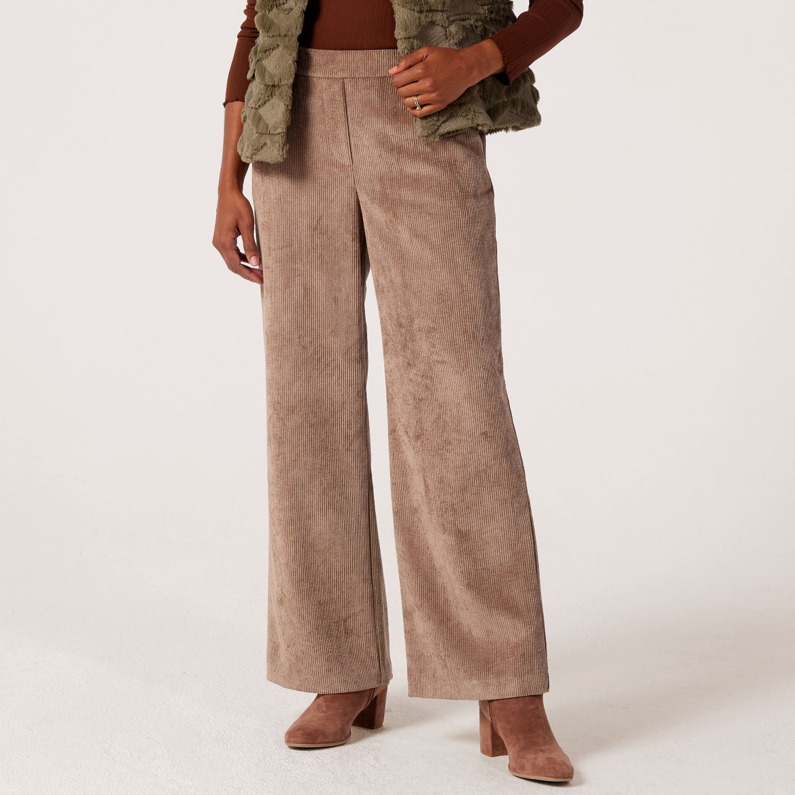 Helene Berman Soft Corduroy Trouser with Stretch Waist
