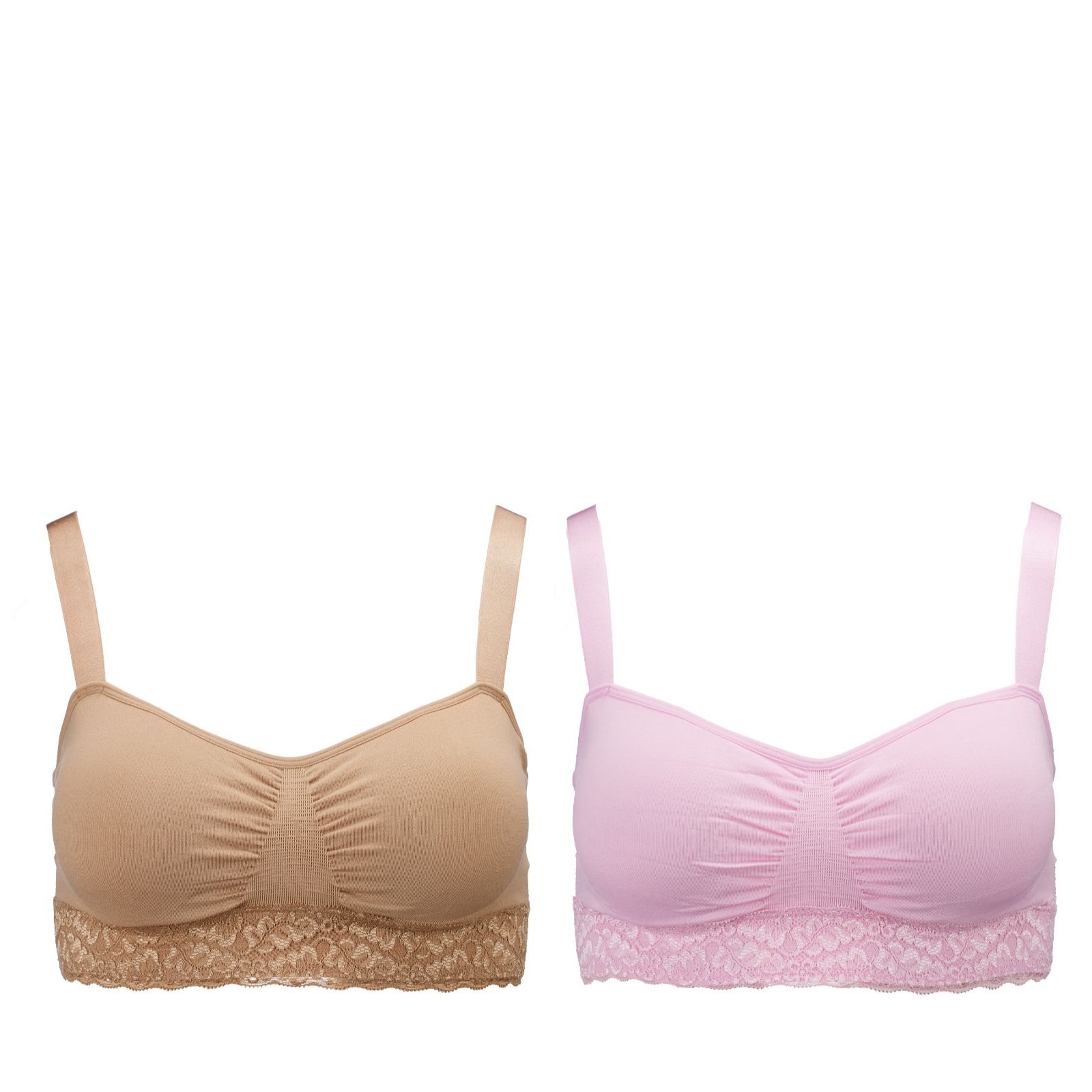 Rhonda Shear Seamless Bra with Lace Band 2 Pack