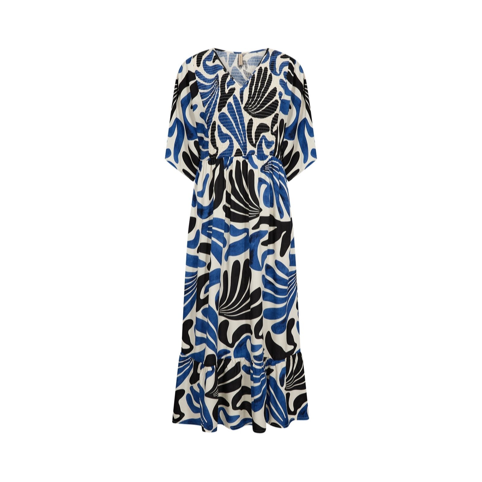 SOYACONCEPT Feldi Printed Shirring Detail Dress