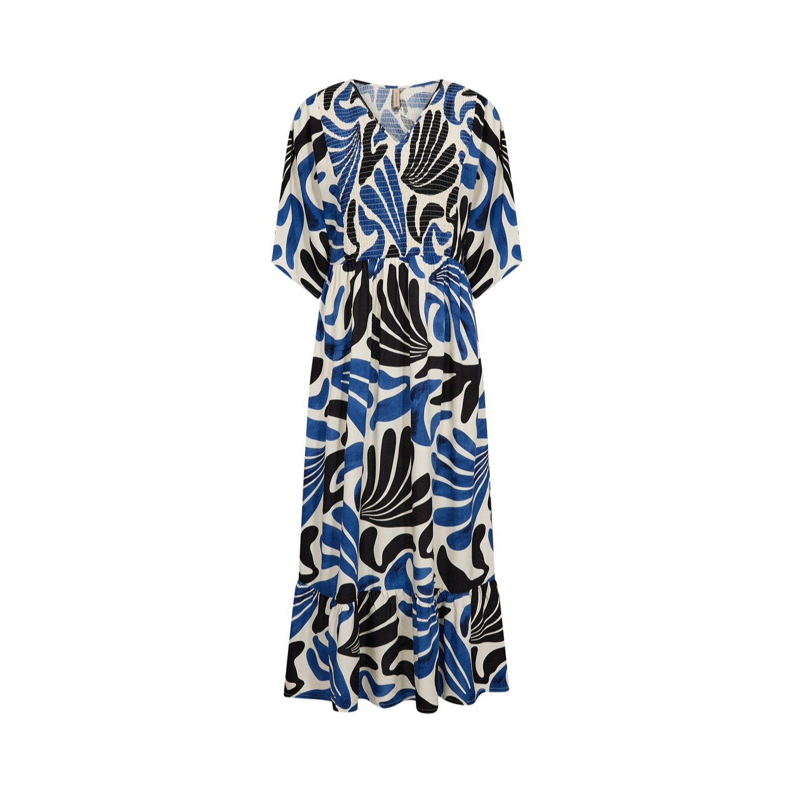 SOYACONCEPT Feldi Printed Shirring Detail Dress