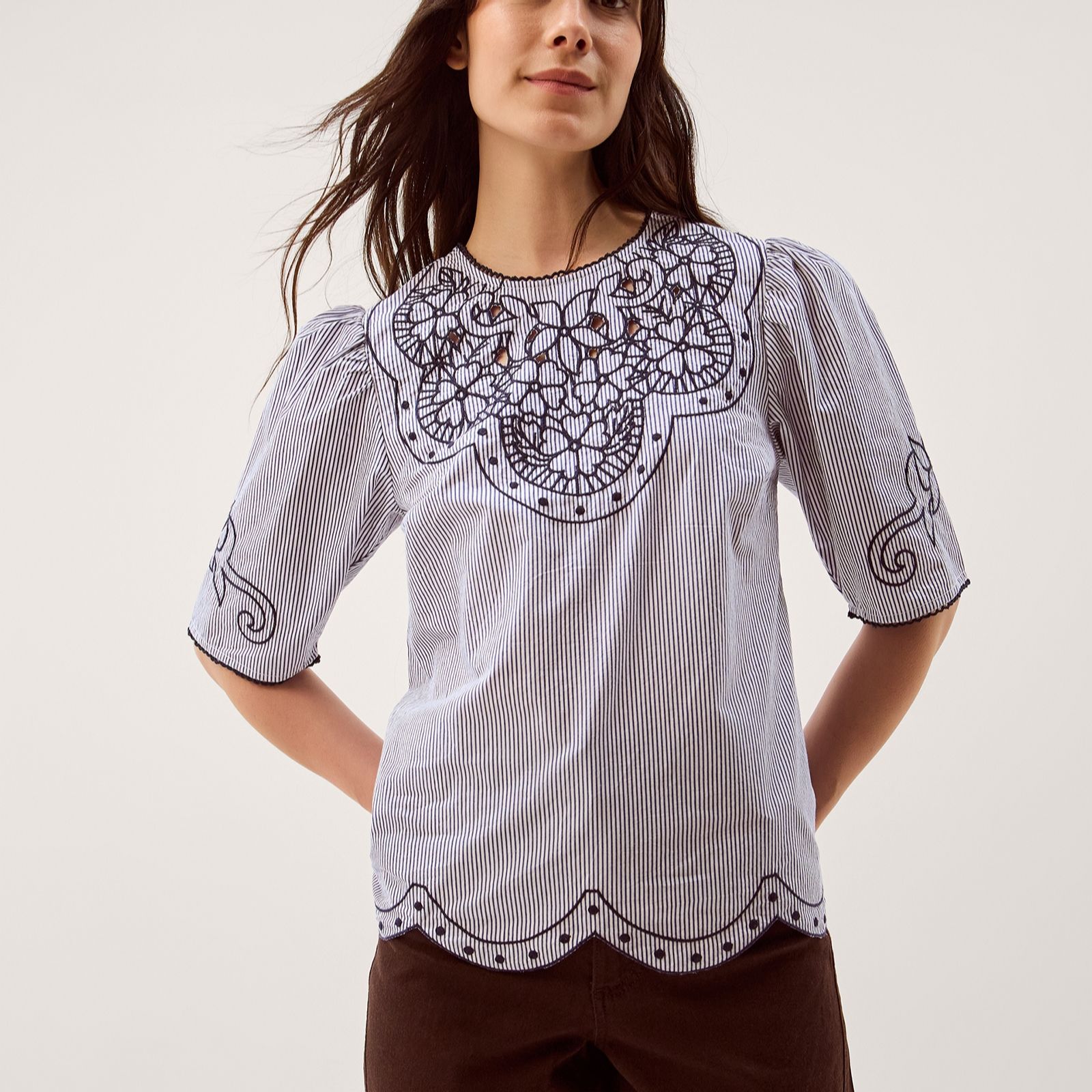Monsoon Kirsty Embroidered Top