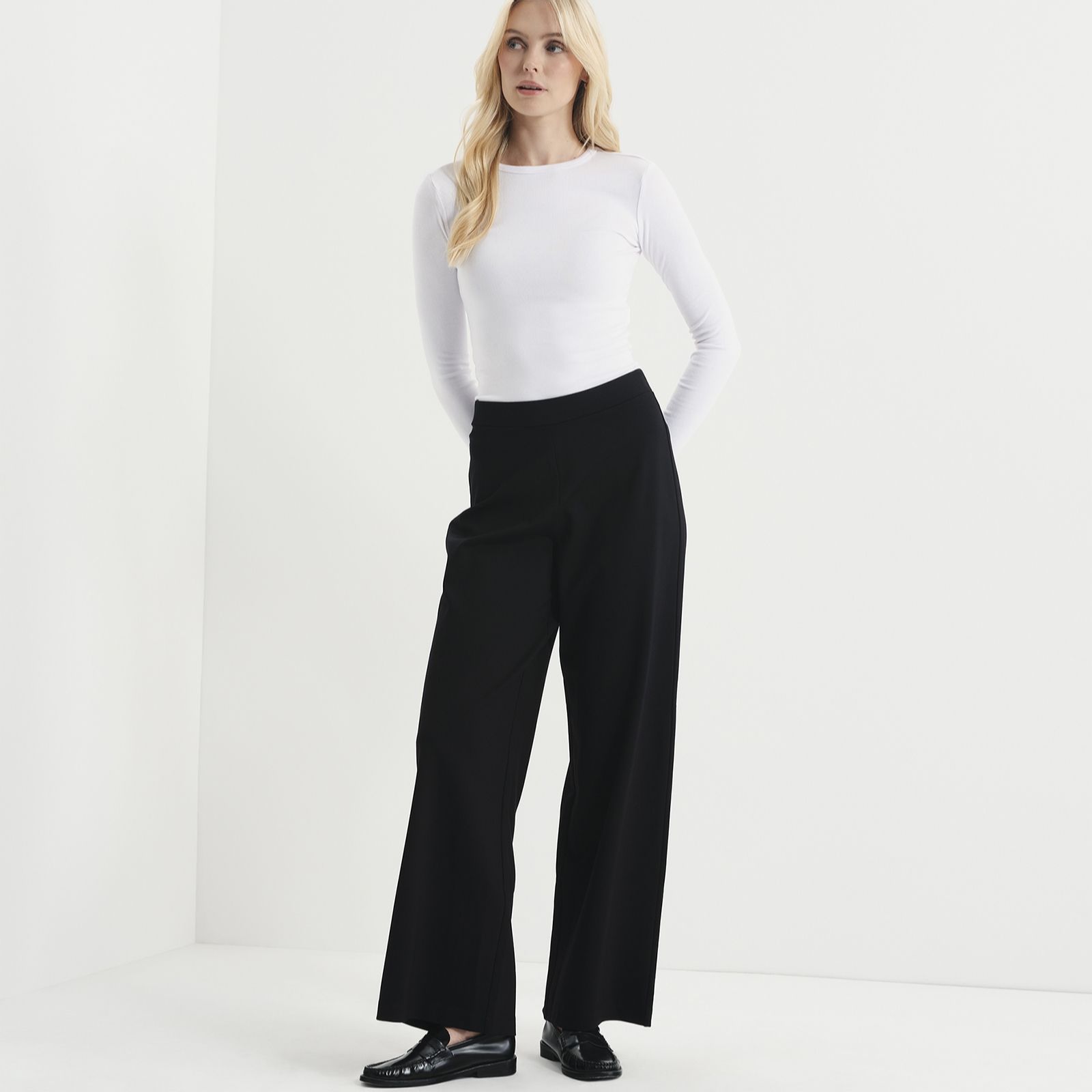 Finery London Kenzie Ponte Stretch Waist Trouser Standard Length