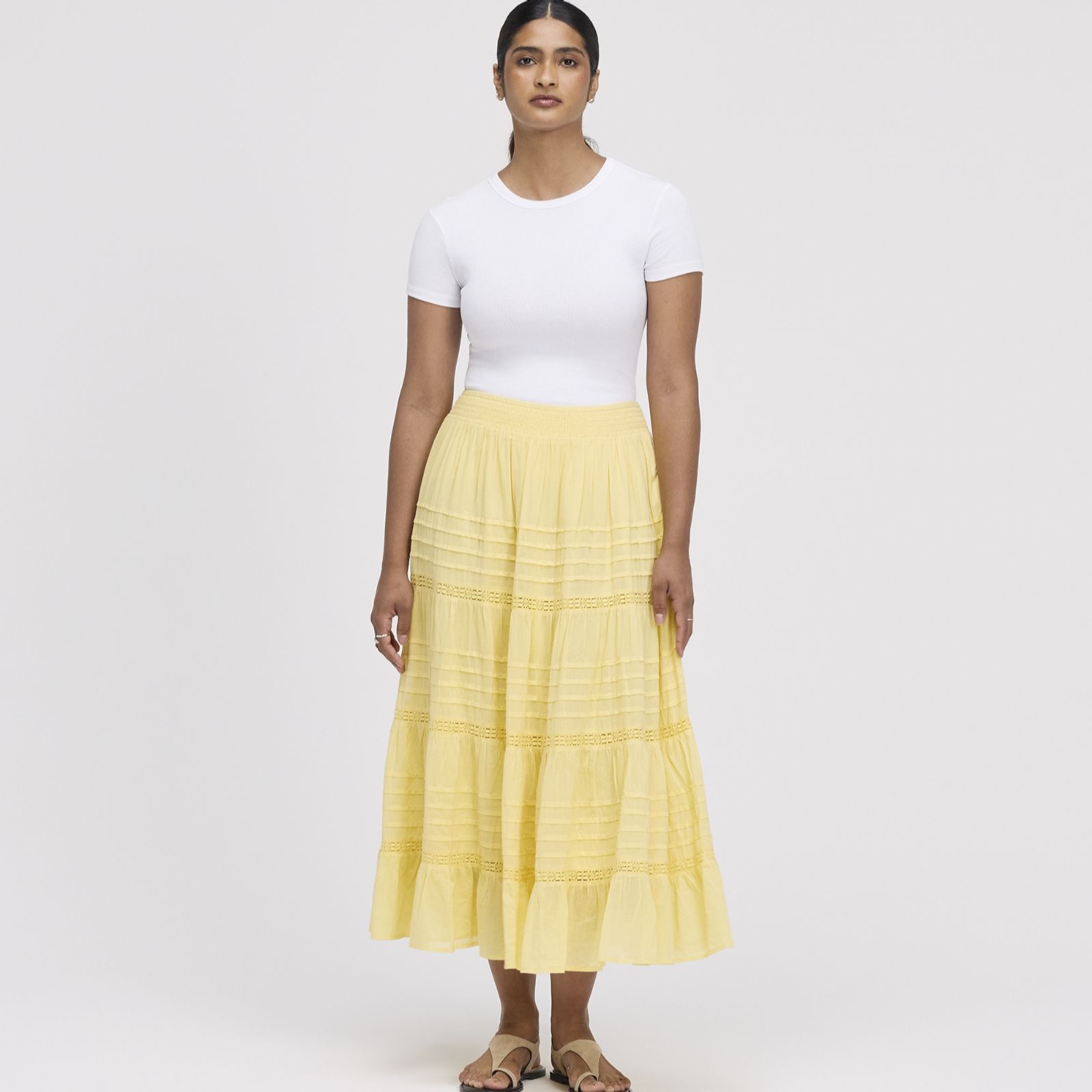 Finery London Imani 100% Cotton Voile Tiered Maxi Skirt