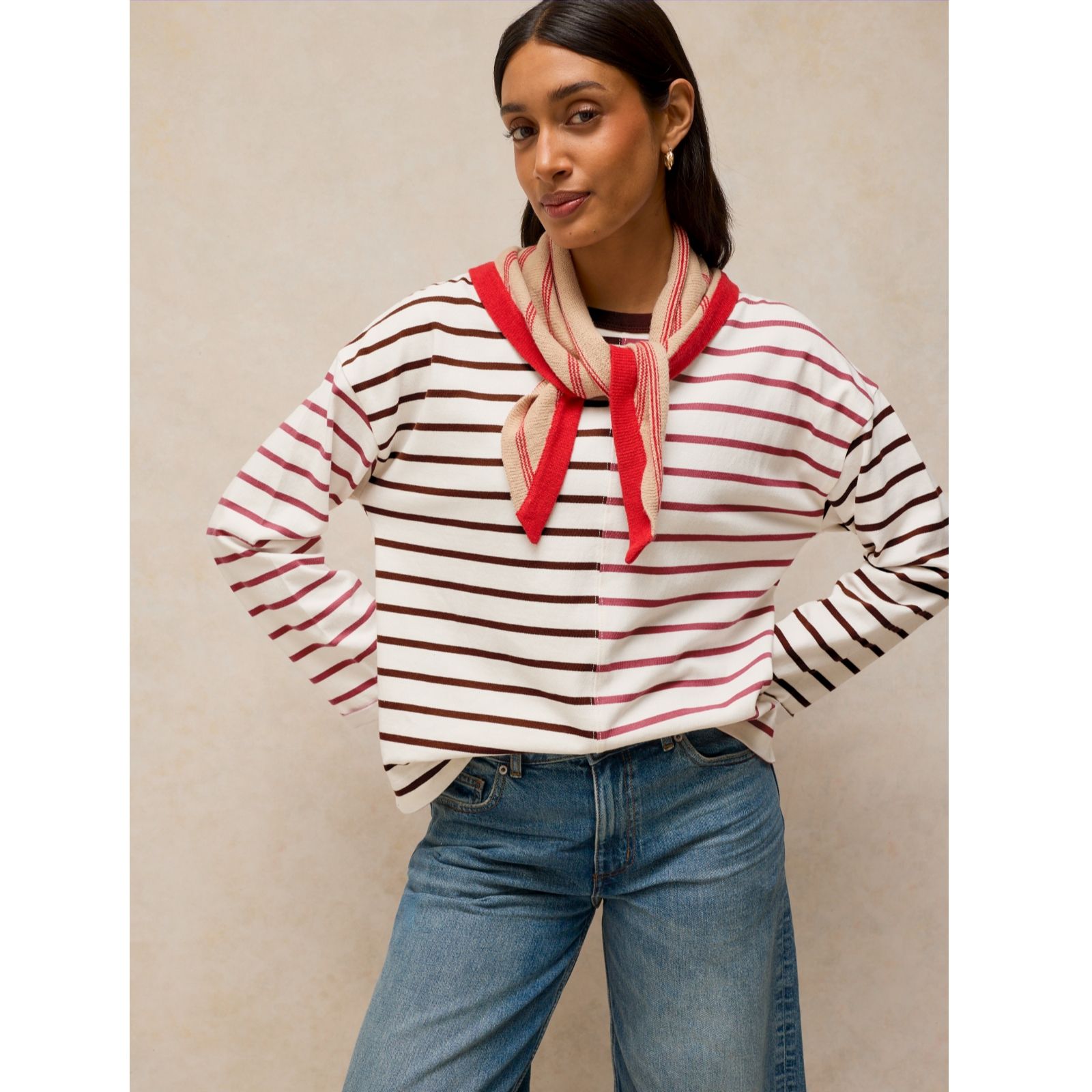 White Stuff Kim Stripe Long Sleeve Tee