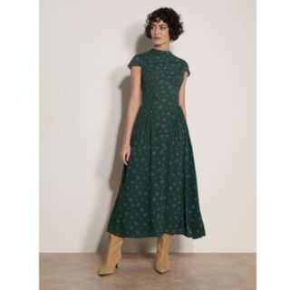 Apricot Ditsy Vintage Side Panel Dress